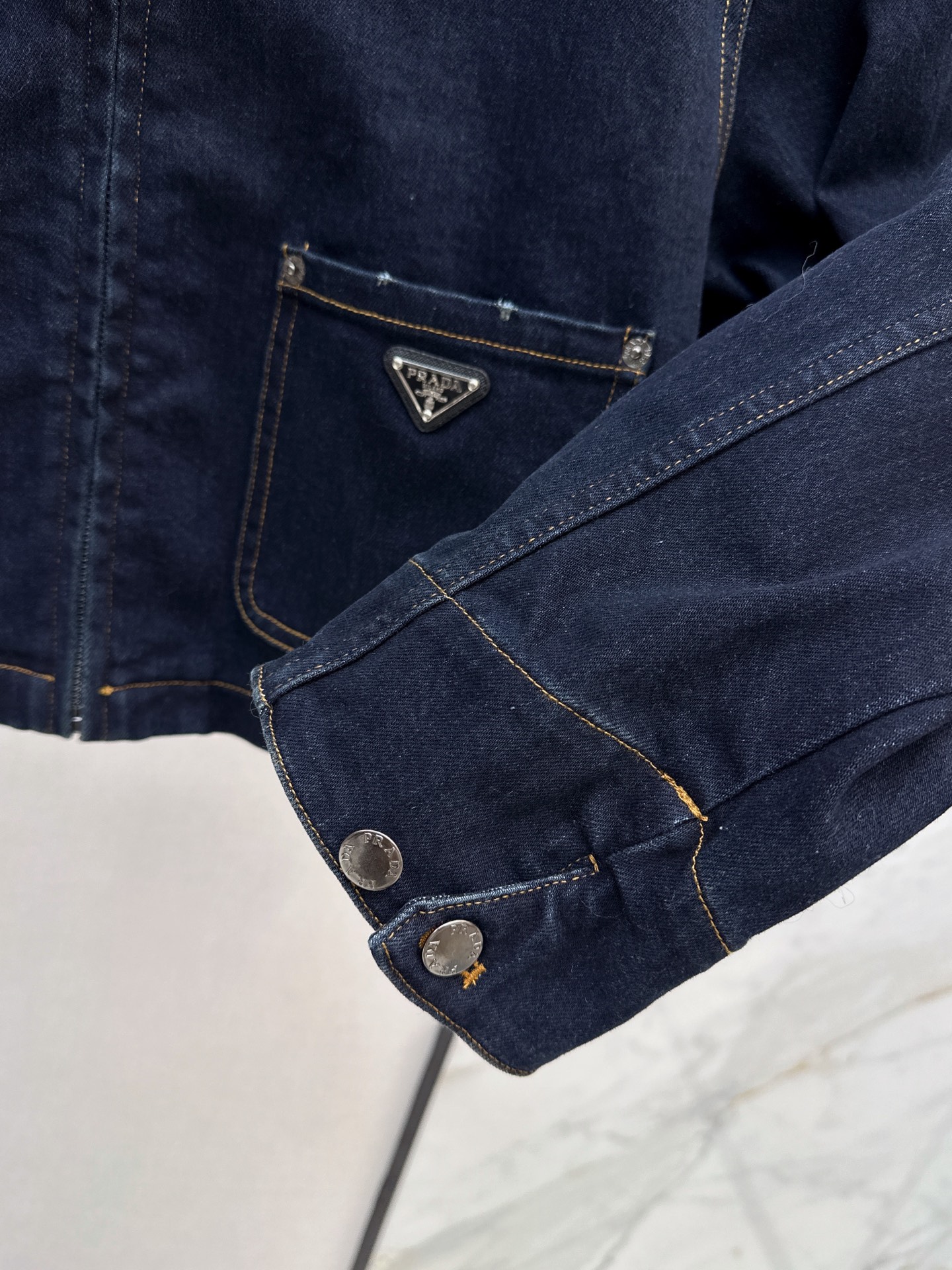Pra 26fw zip-up denim jacket