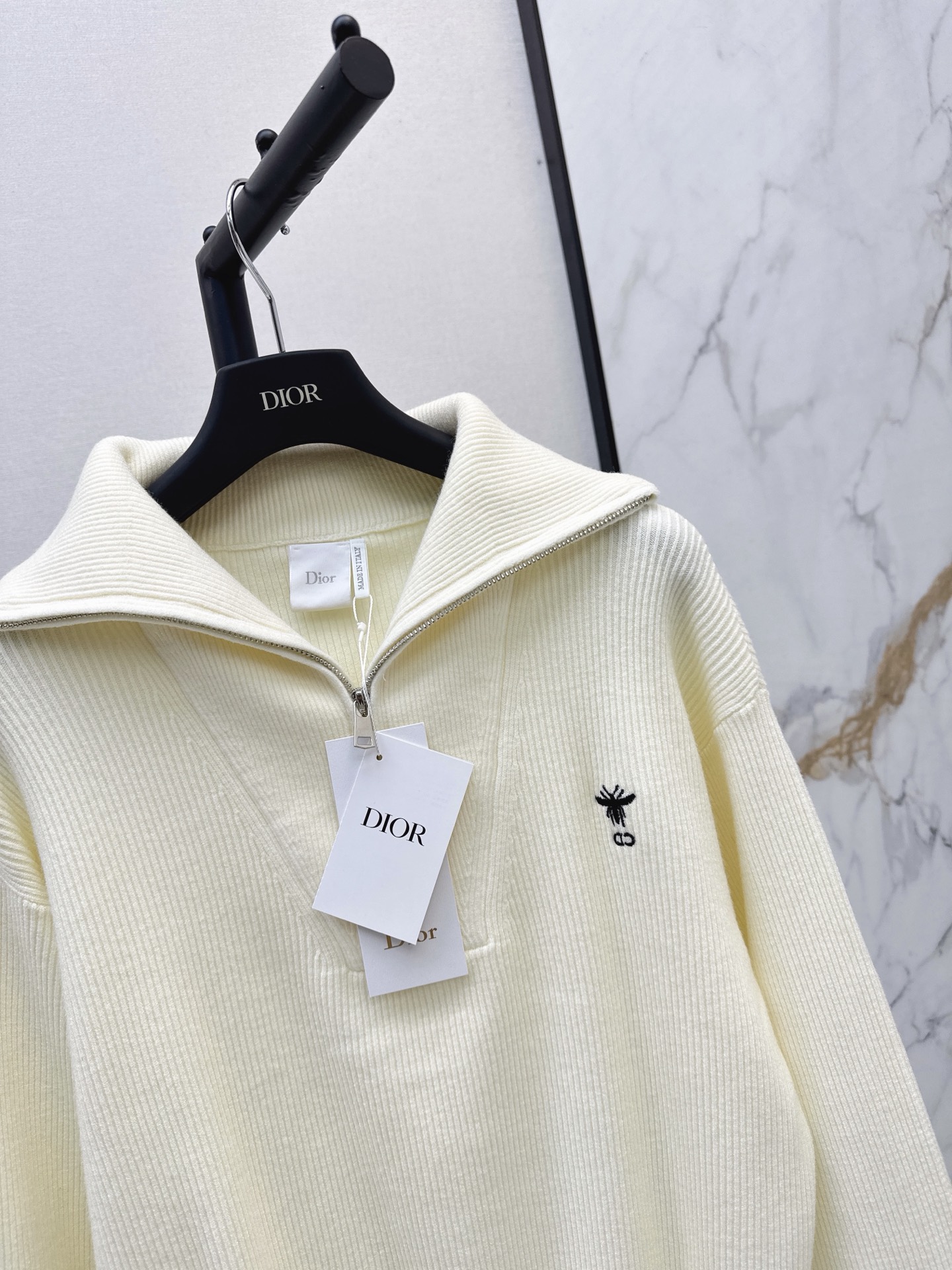Chan 26fw zip-half knit sweater