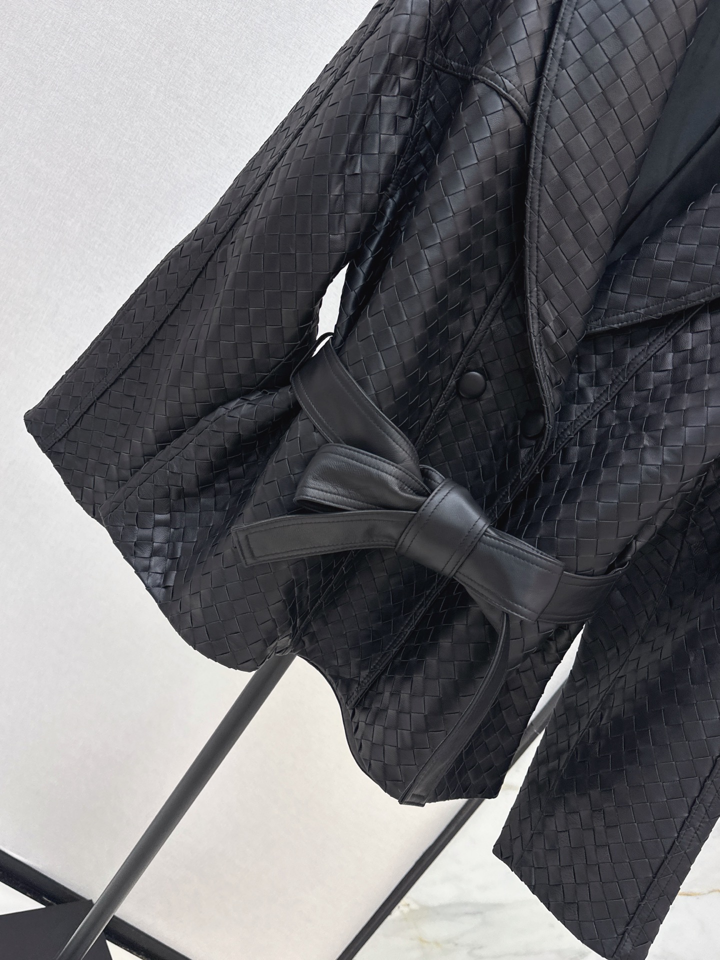 Bott 26ss leather woven jacket