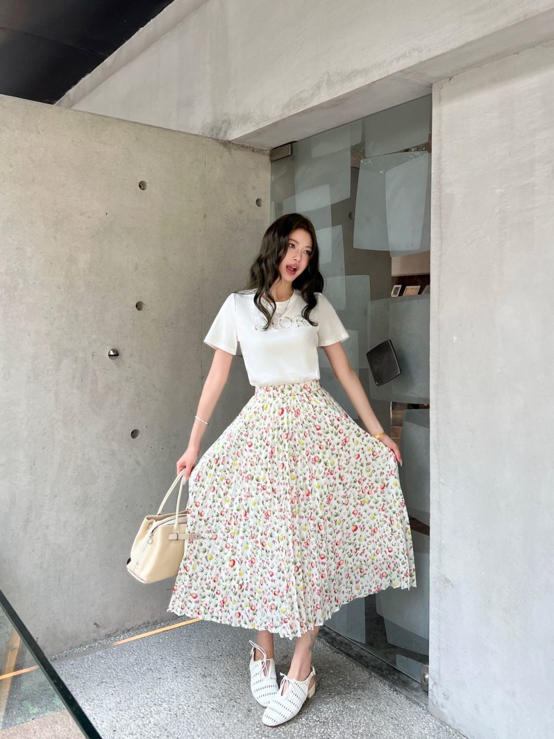 CD 26ss t-shirt & print skirt sets