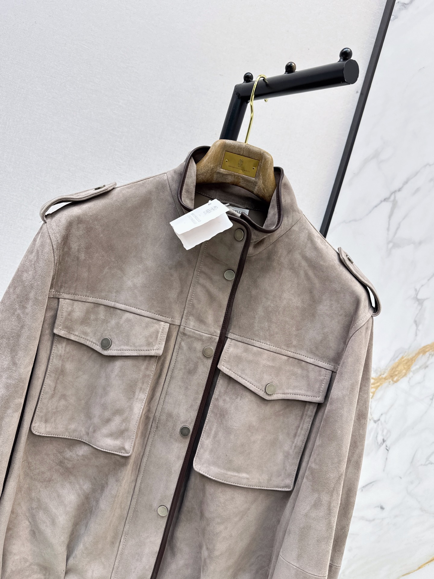 Brun 26fw suede fleece leather jacket