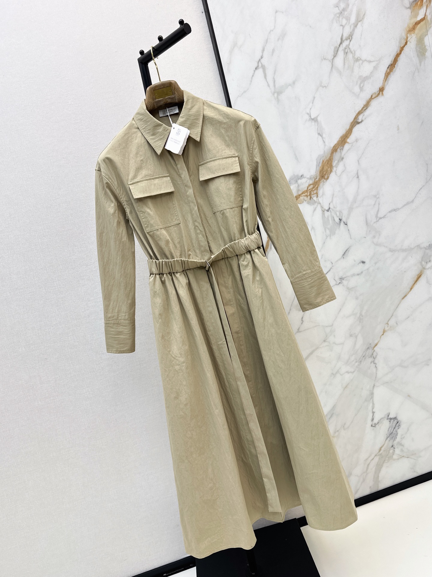 Brun 26fw belted shirt dress