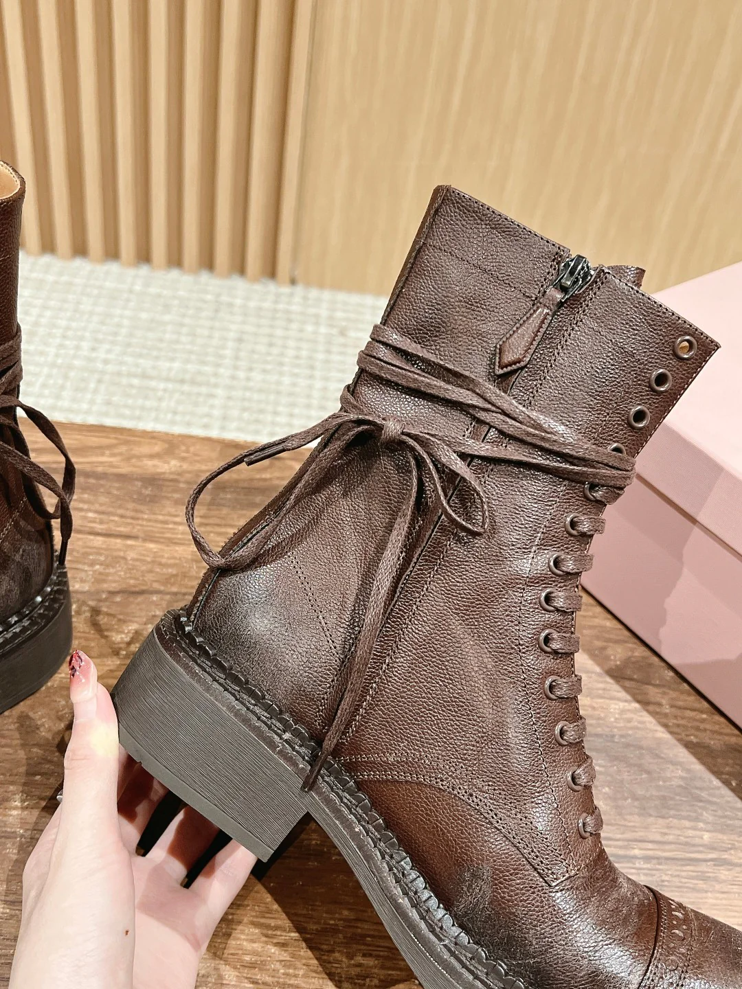 Miu 25fw combat boots