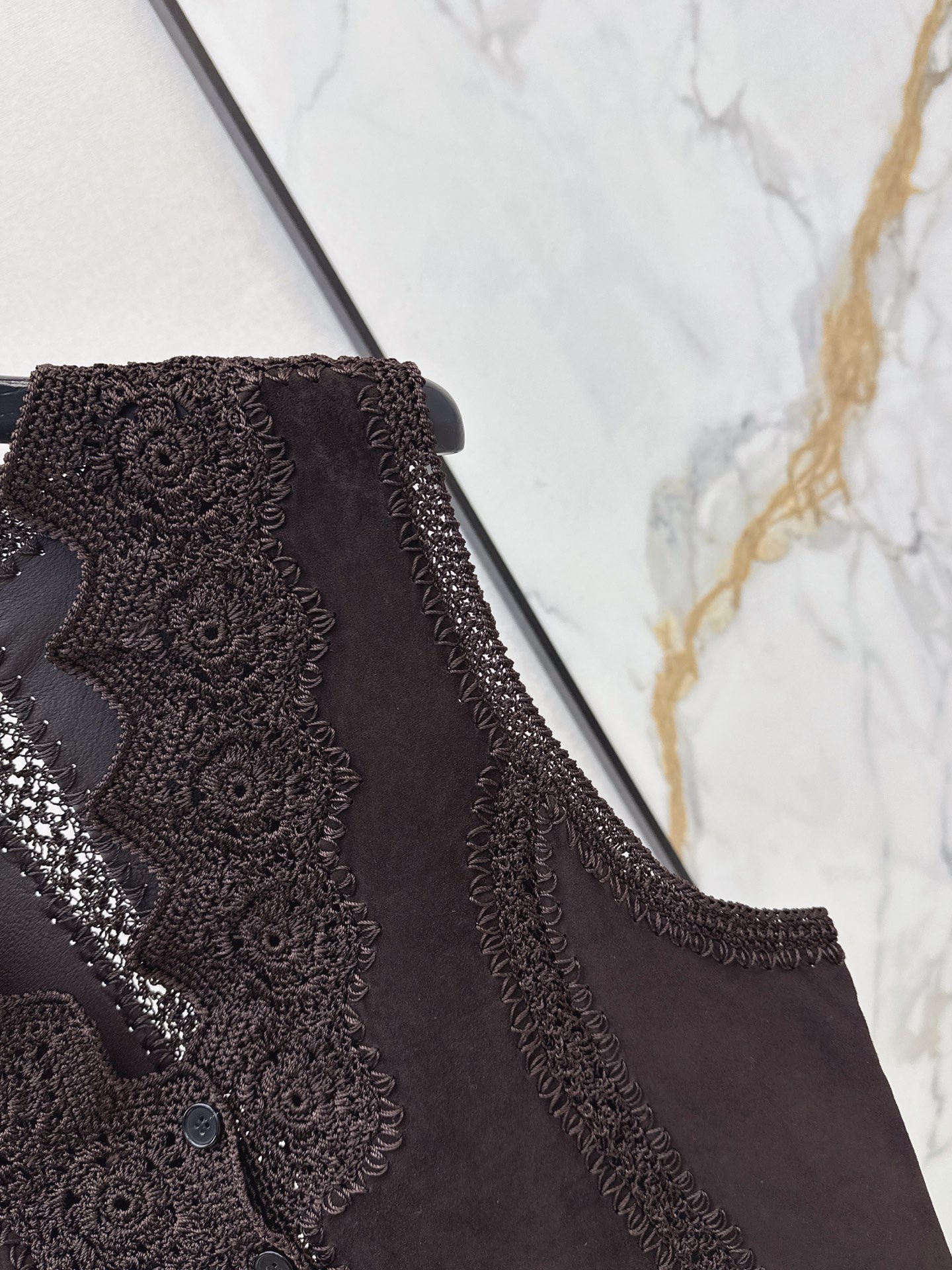 ES 26fw suede fleece leather vest
