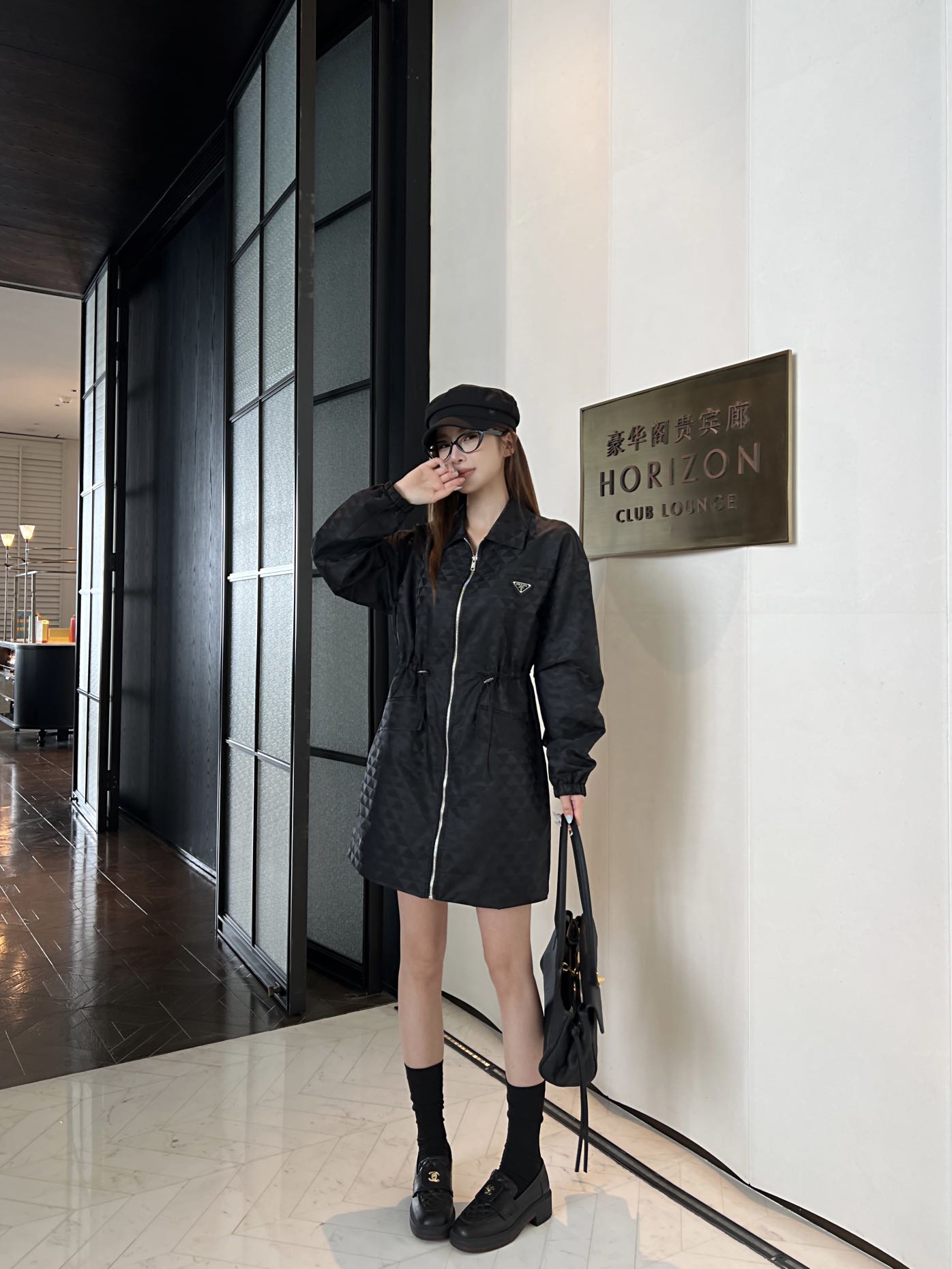 Pra 26fw drawsting zipper trench coats