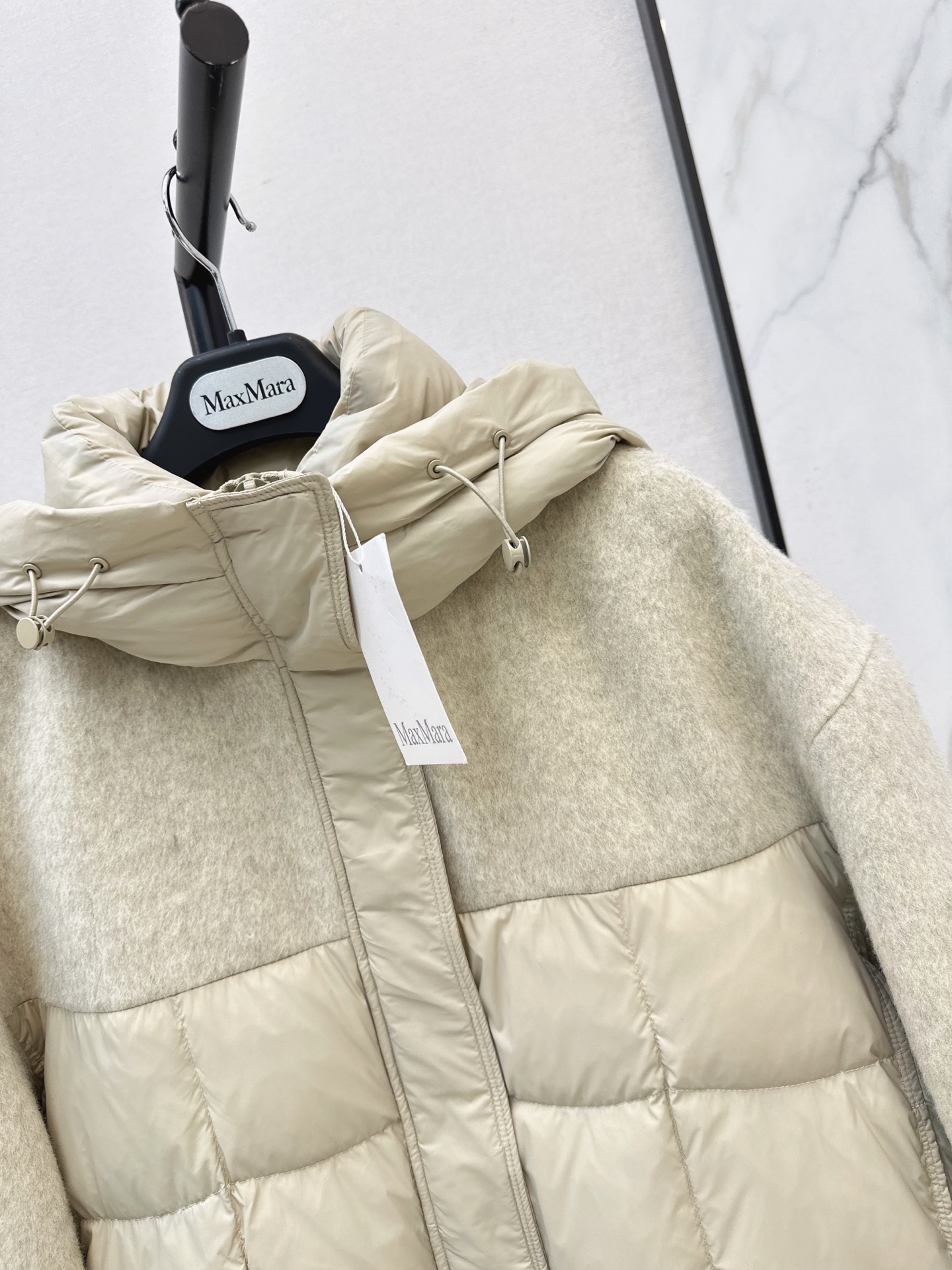 Max 26fw hooded wool contract down jacket
