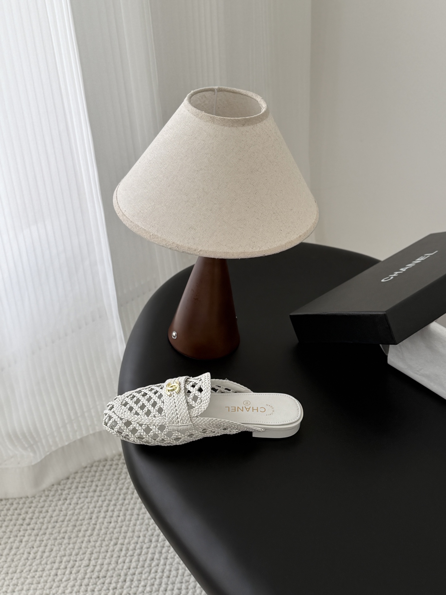 Chan 26ss woven slippers