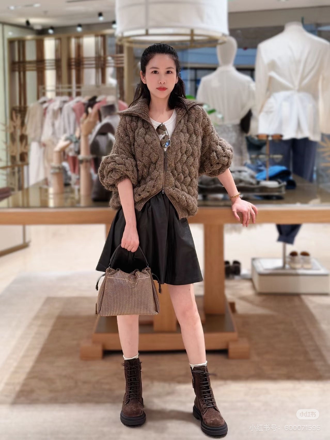 Brun 26fw zipper knit cardigan
