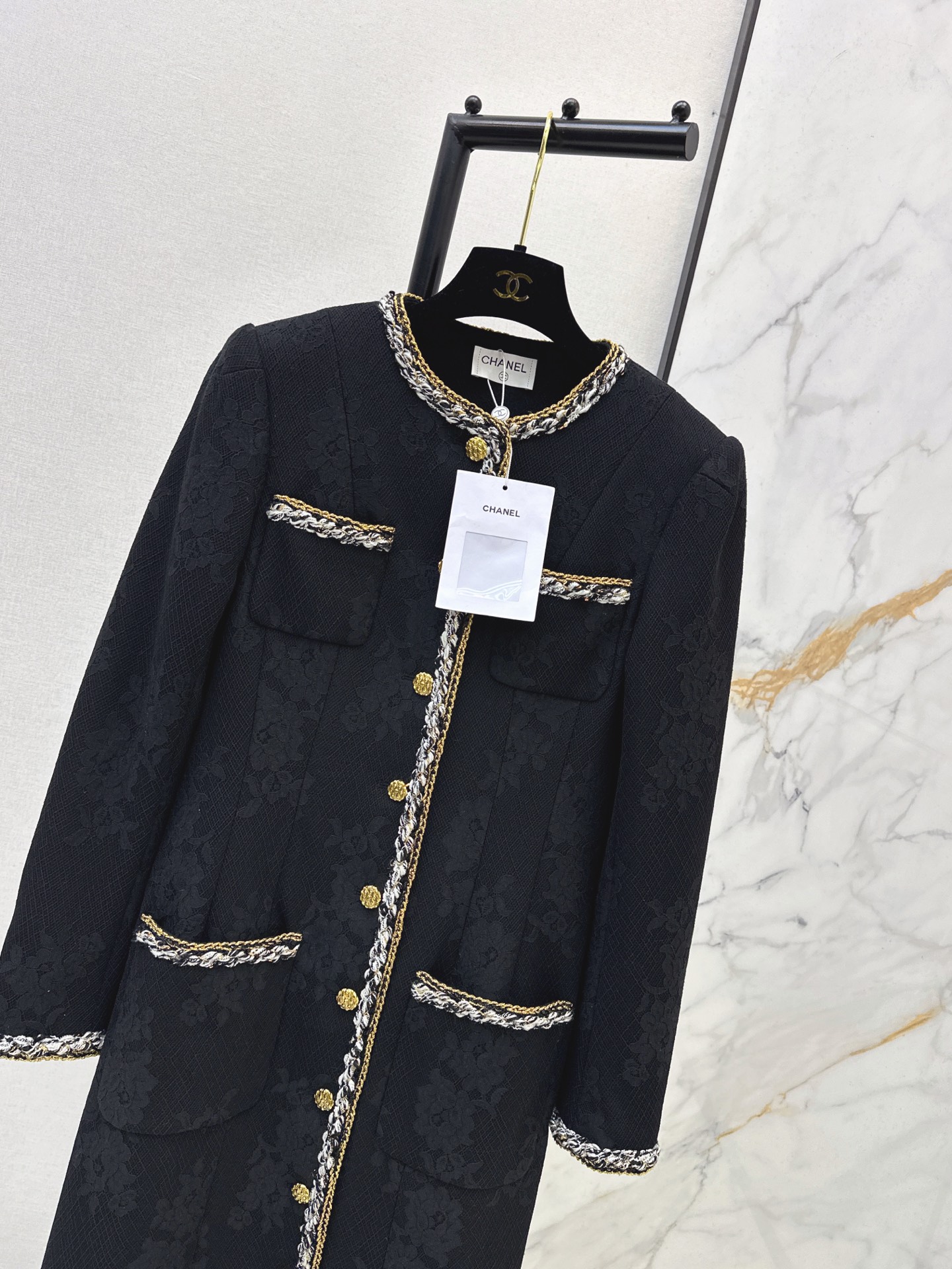 Chan 26fw lace trim overcoats