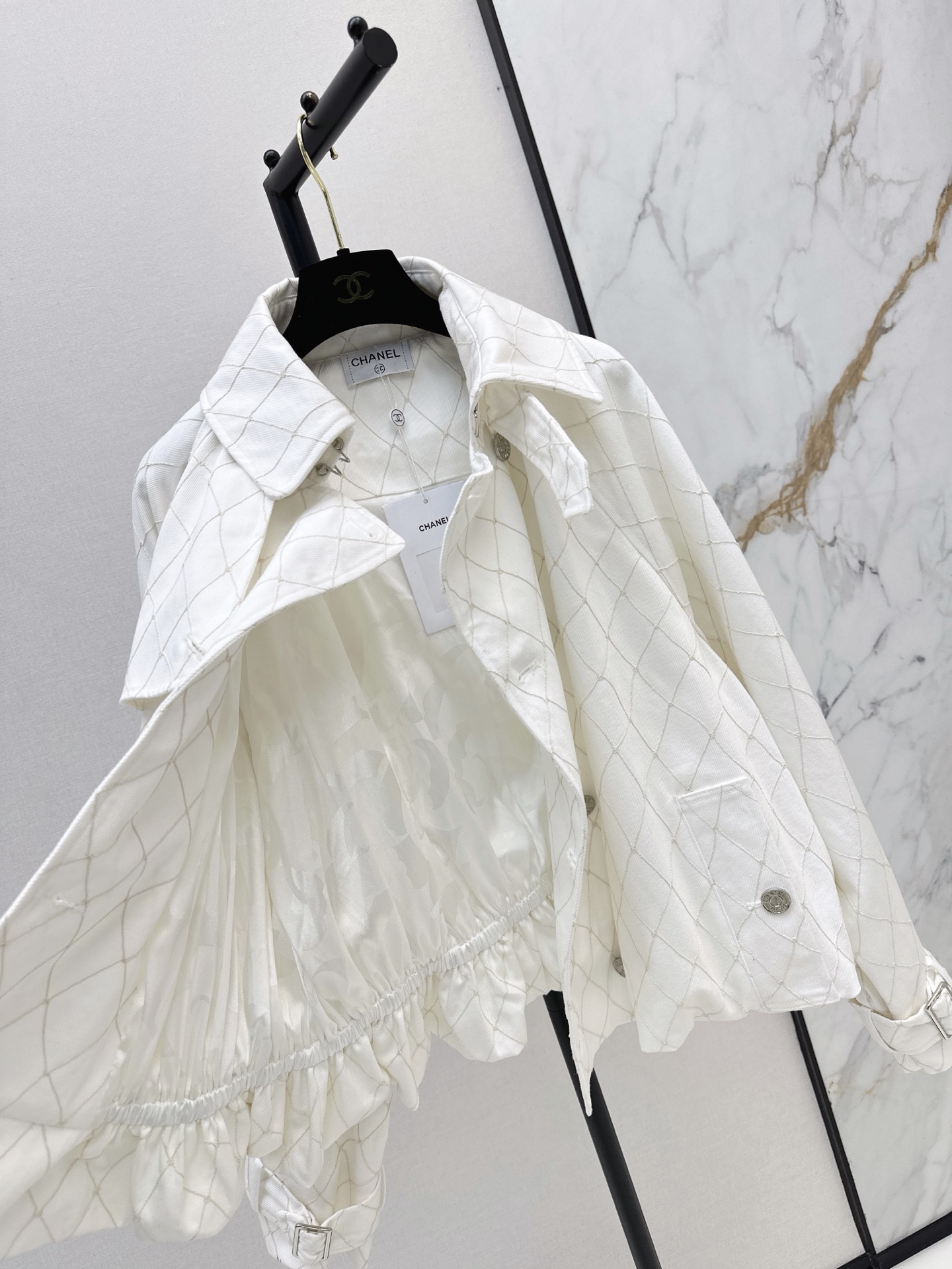 Chan 26fw cropped denim trench coats