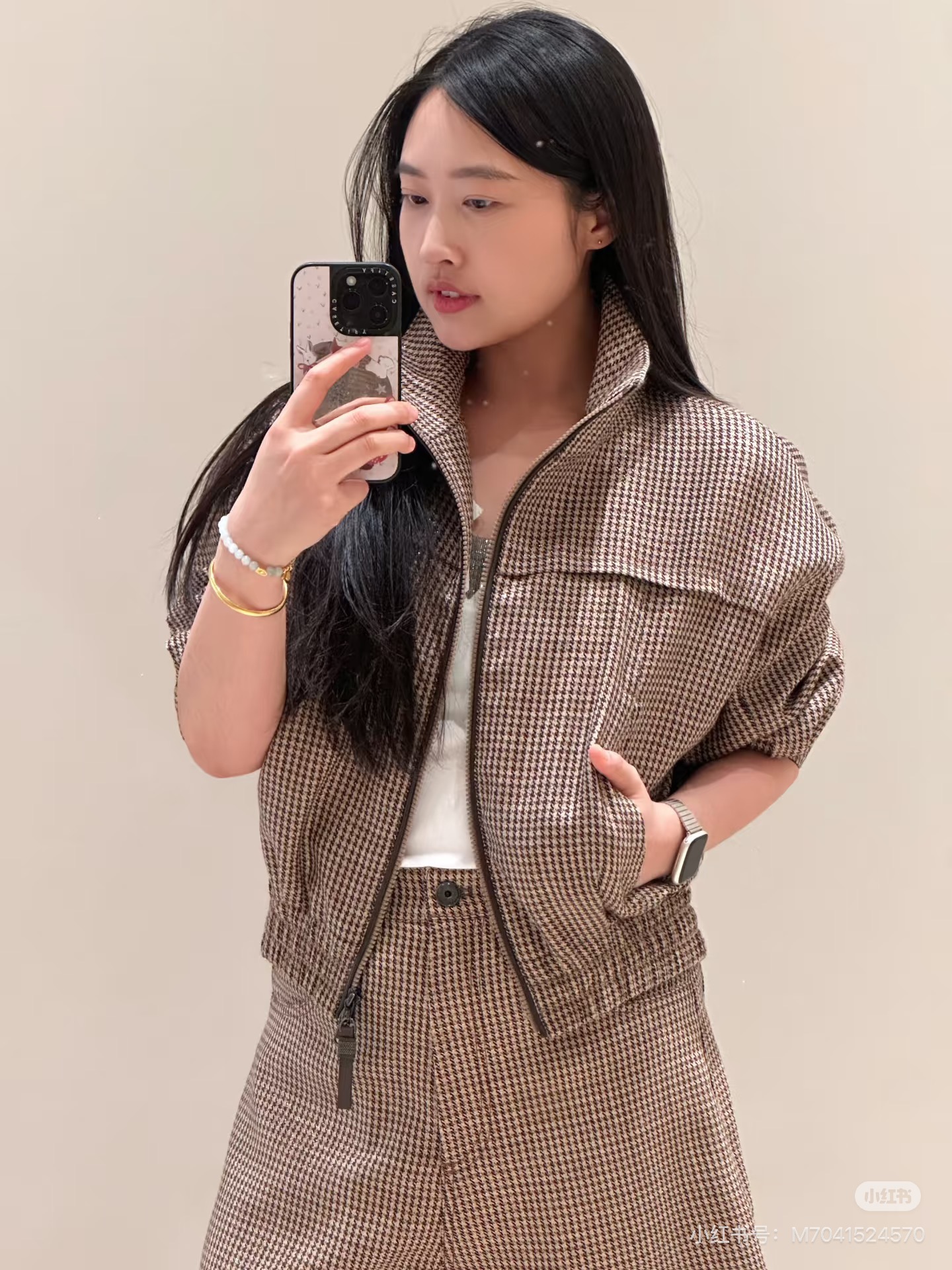 Brun 26fw houndstooth jacket