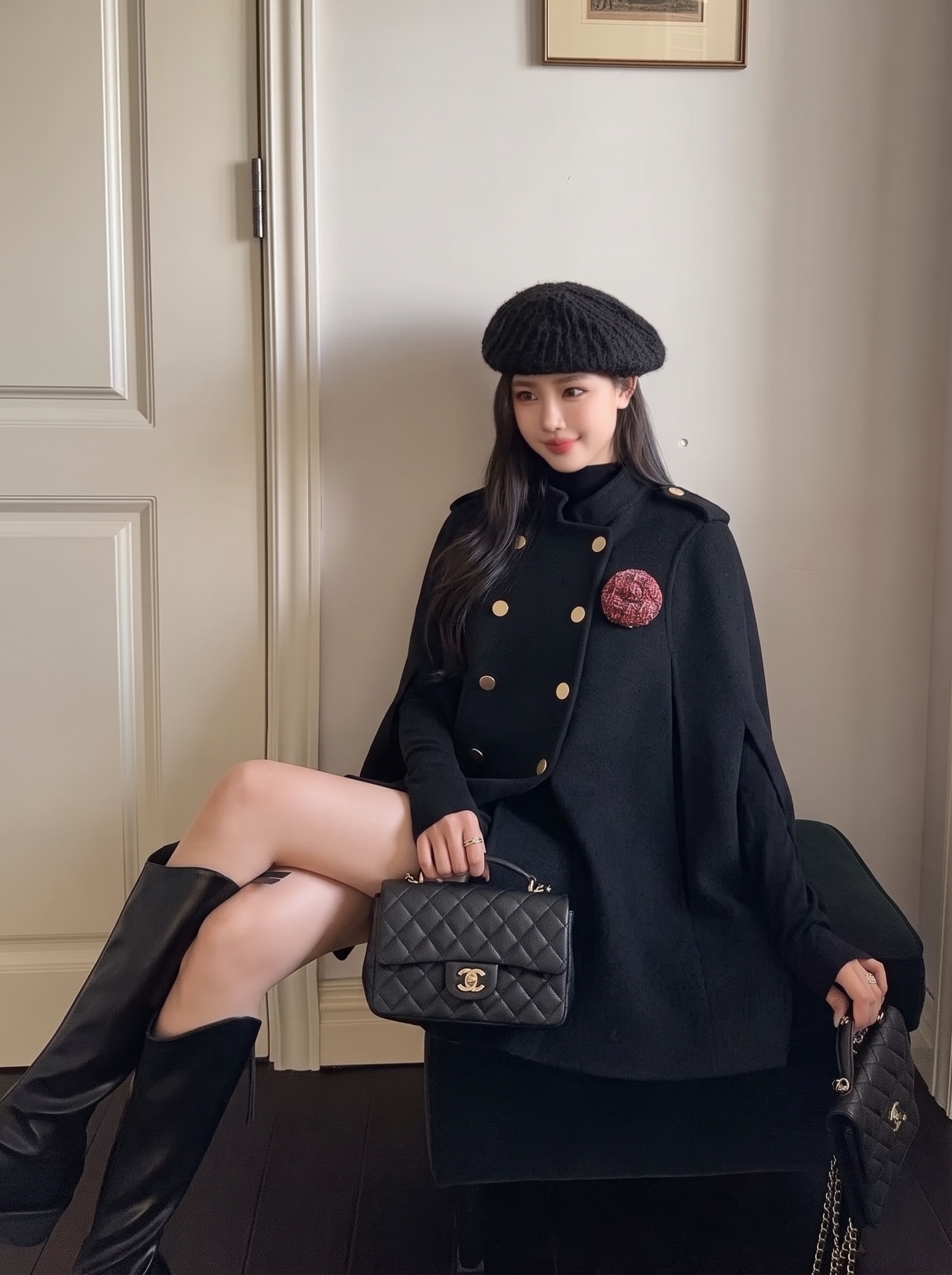 Chan 26fw woolen cape jacket