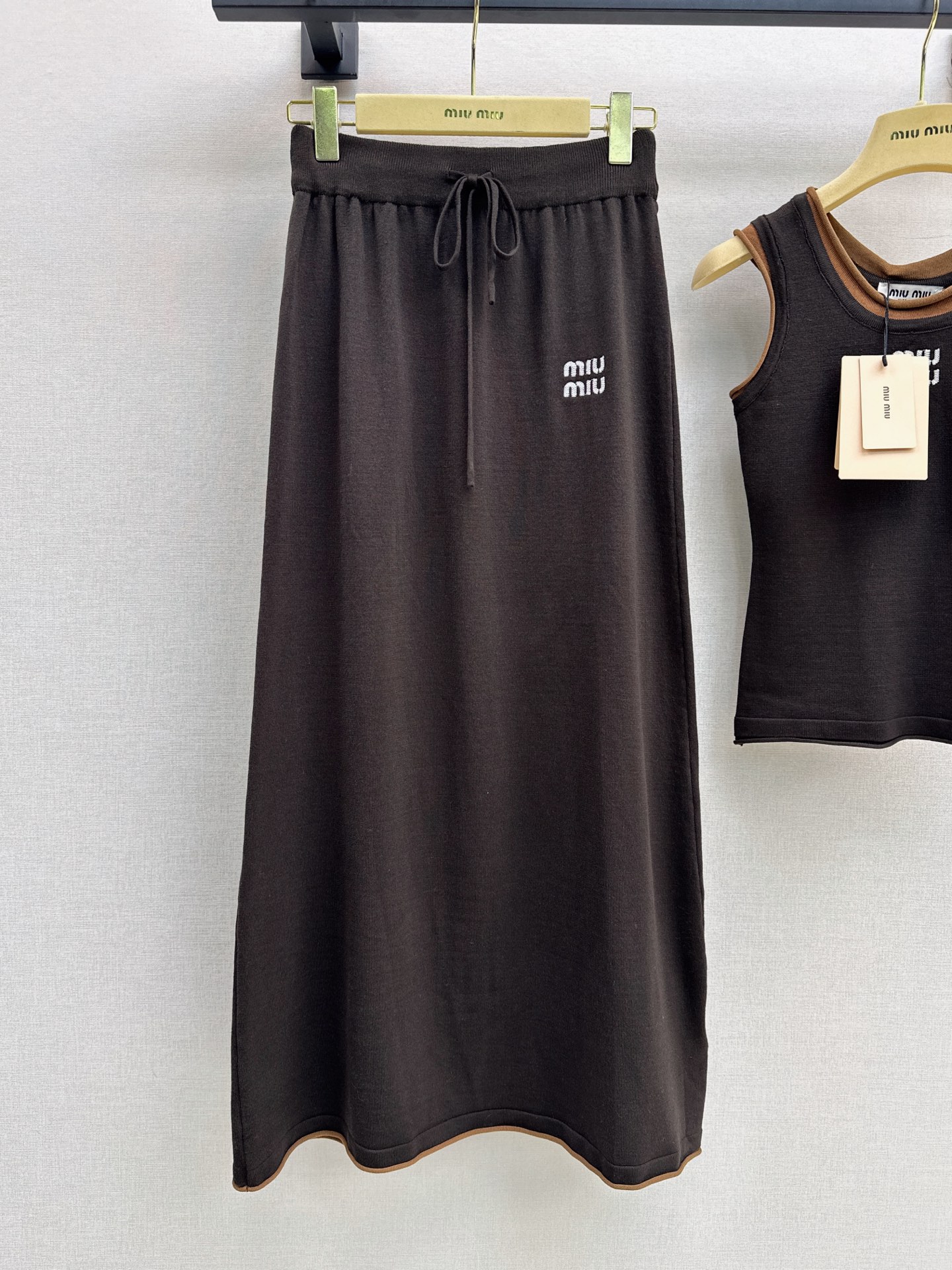 Miu 26fw knit vest skirt sets