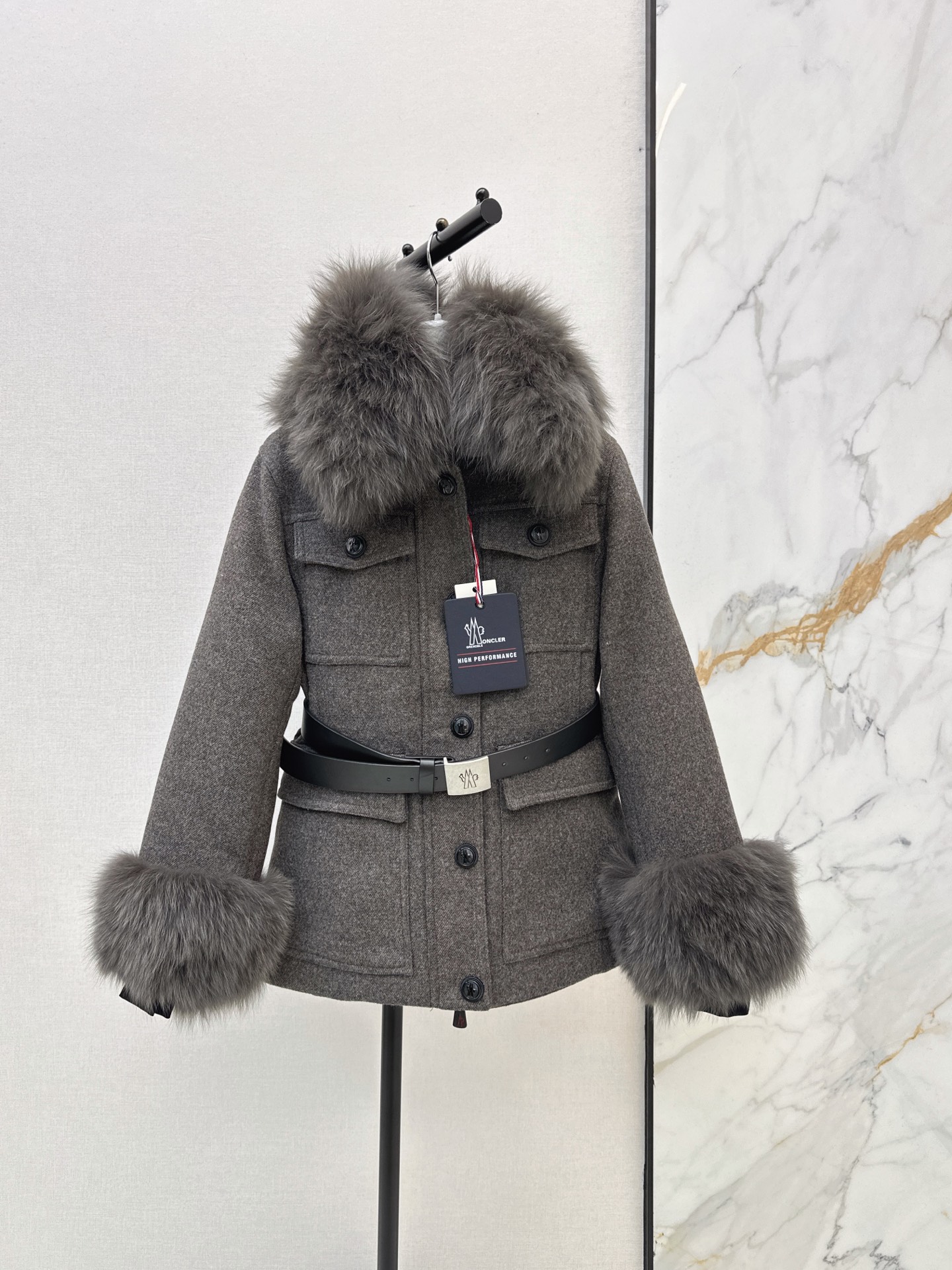 Monc 26fw fur-trim ski jacket