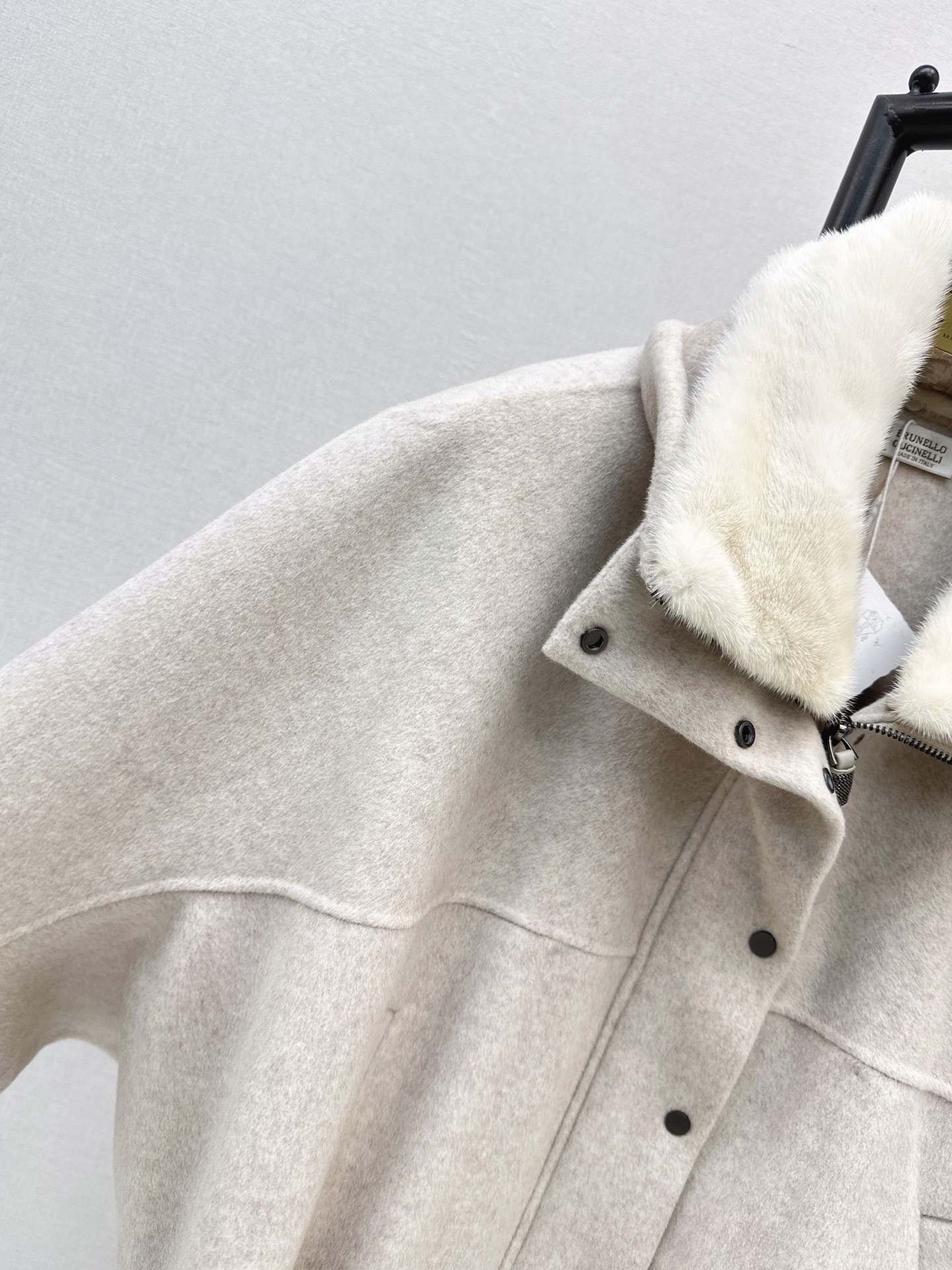 Brun 26fw fur-trim wool jacket