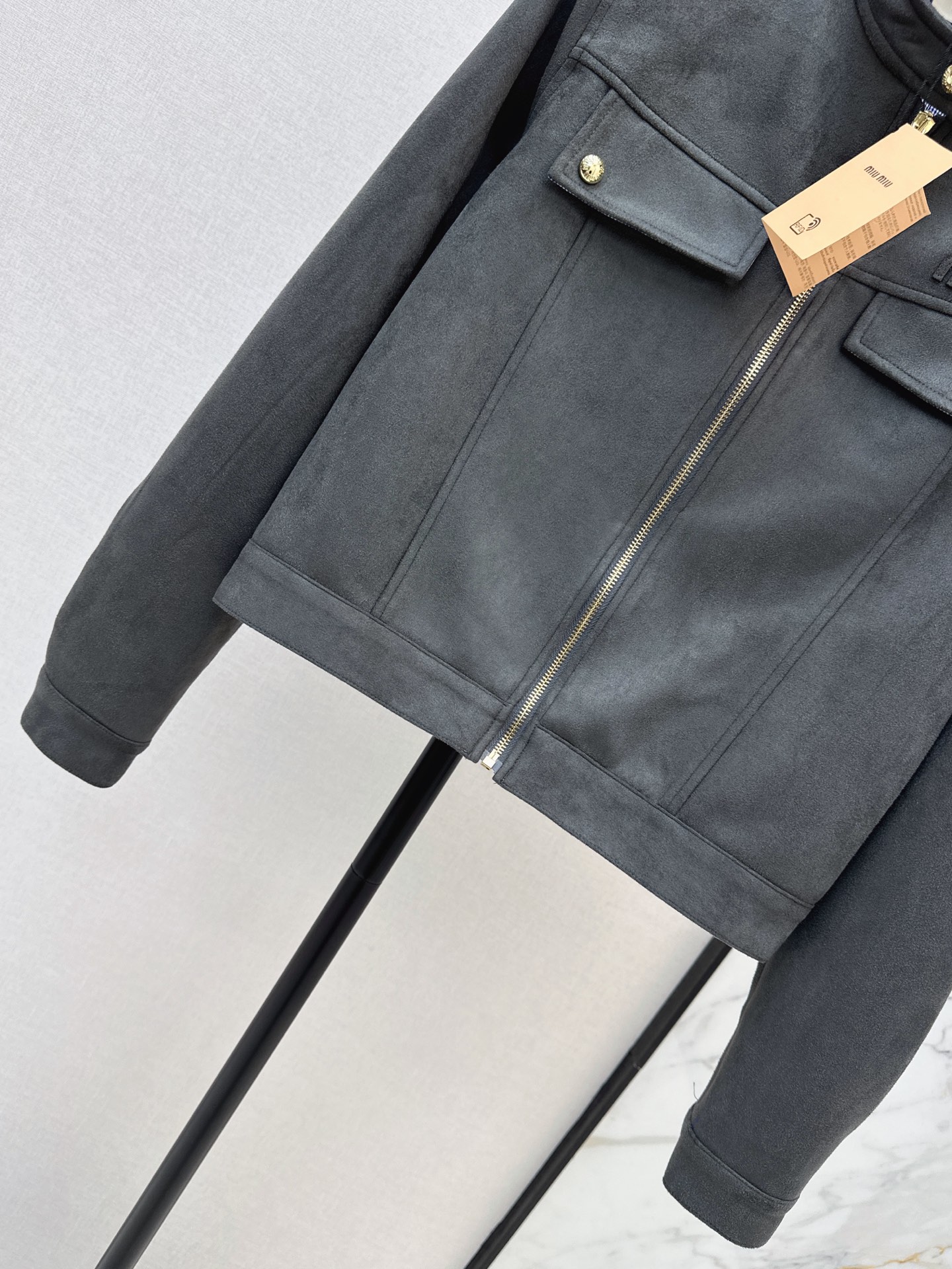 Miu 26fw zip-up cropped jacket