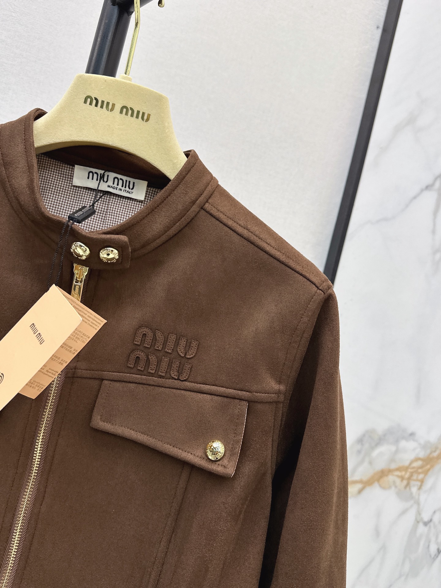 Miu 26fw zip-up cropped jacket