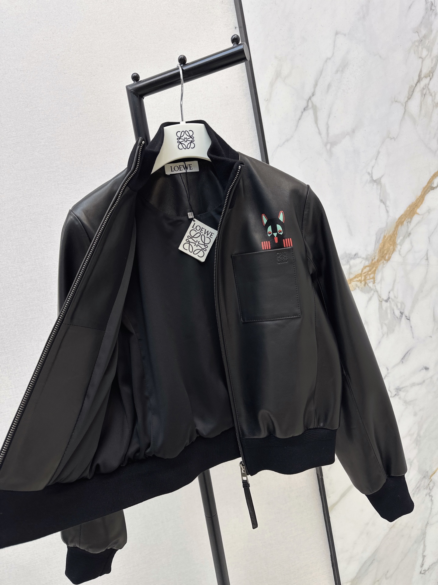 Loe 26fw leather jacket