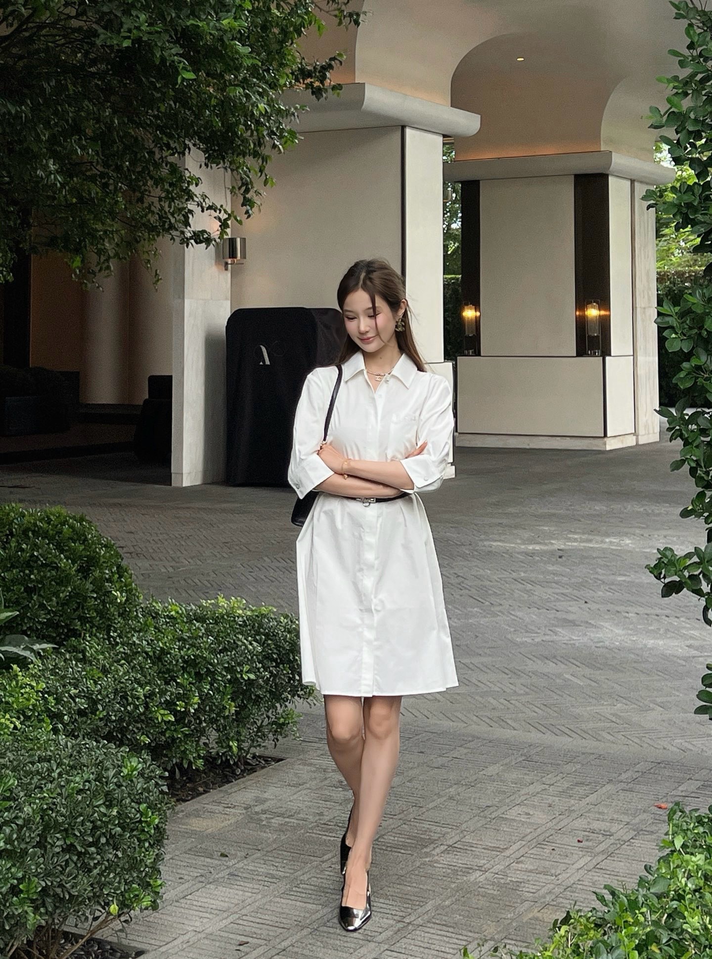 Her 26ss belted shirt dress