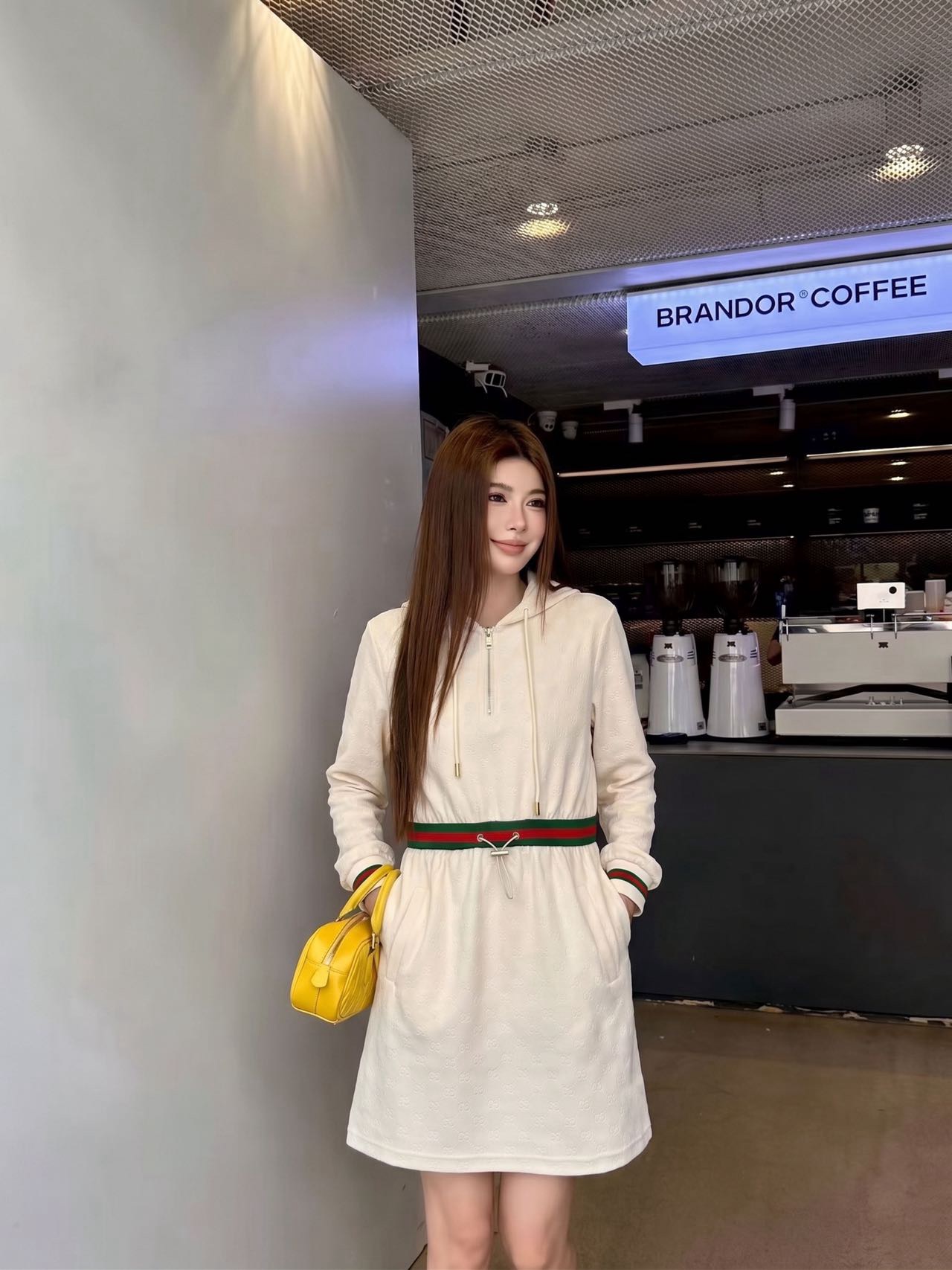 Guc 26fw jacquard hooded dress