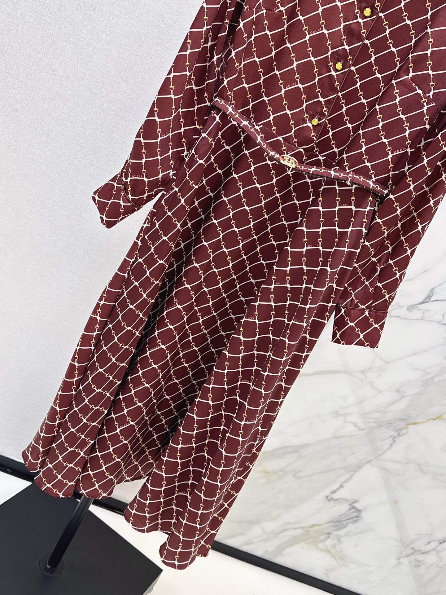 Guc 26fw check print shirt dress