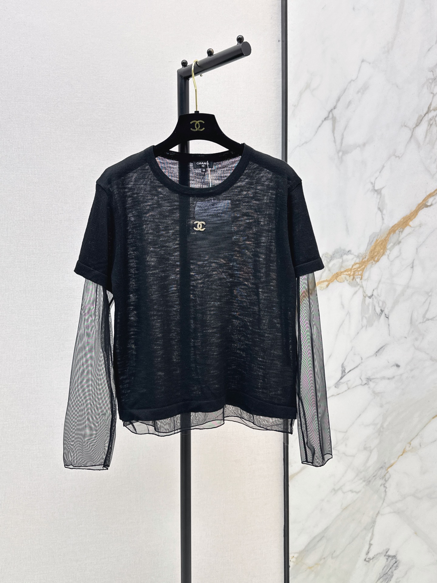 Chan 26ss 2in1 meash knitwear