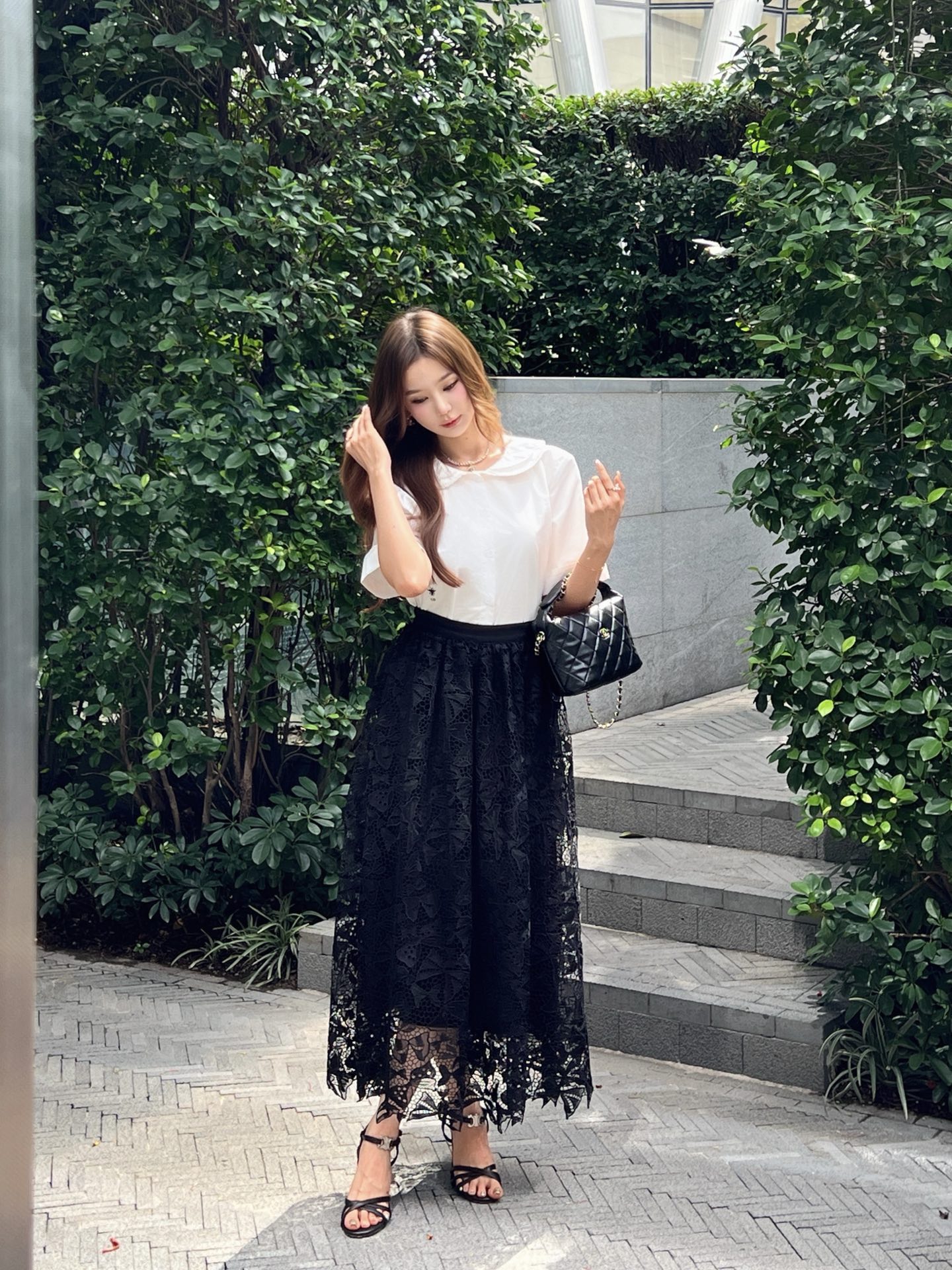 CD 26ss hollow bow embroidery skirt