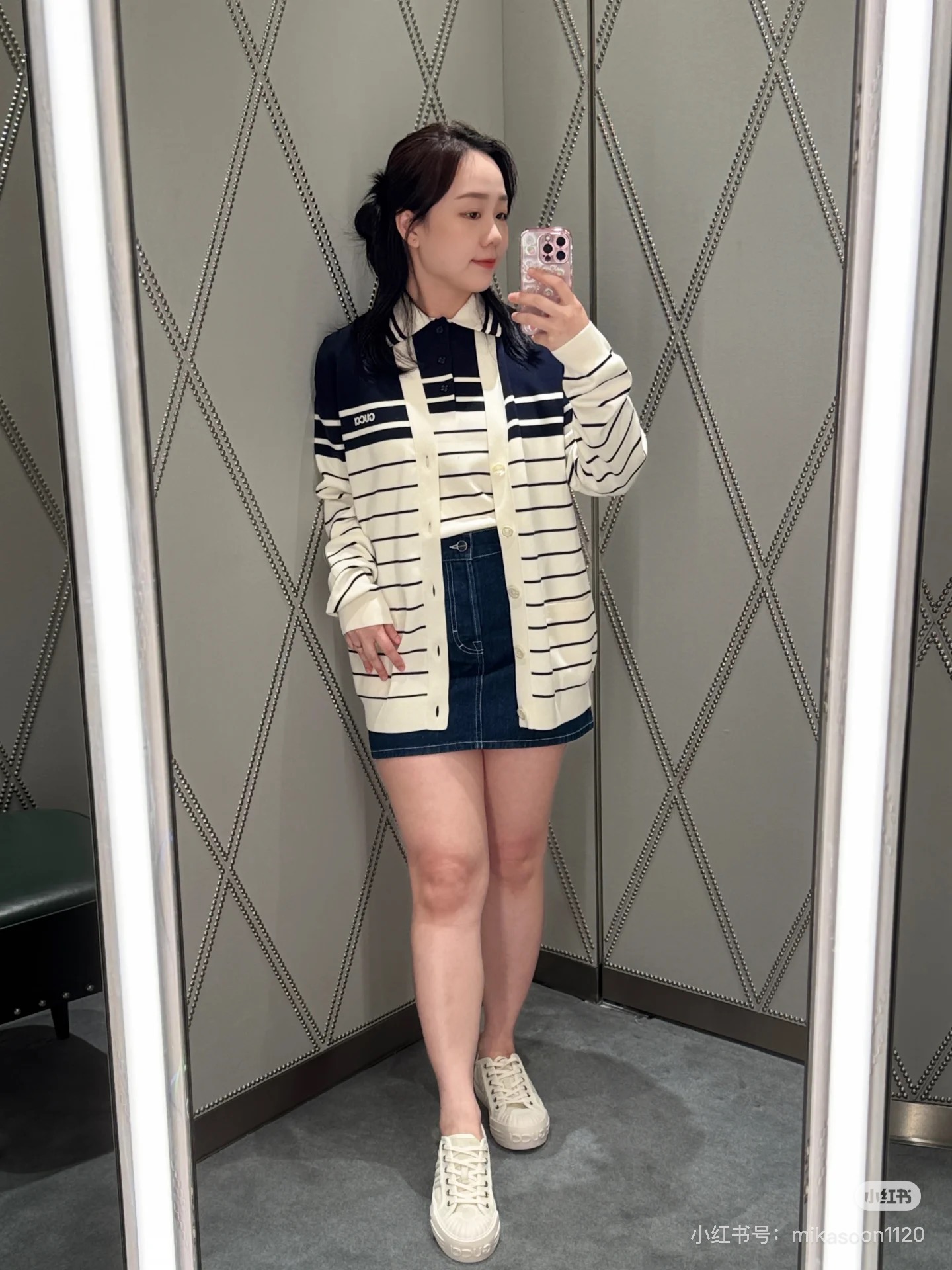 Guc 26fw stripe knit cardigan