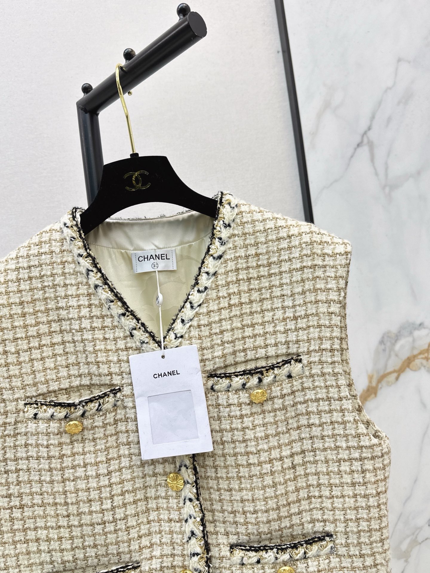 Chan 26fw woven tweed vest