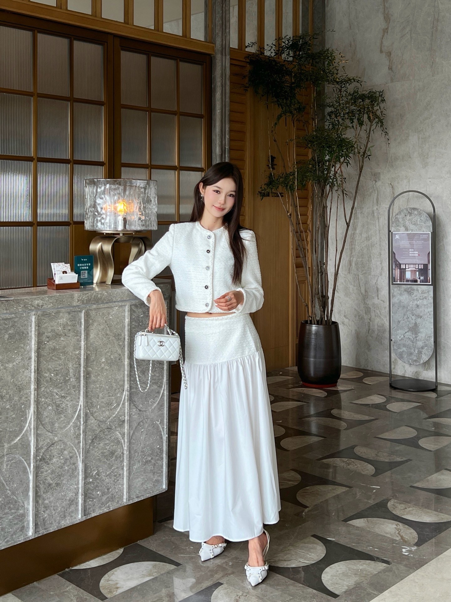 Chan 26fw woven contract skirt