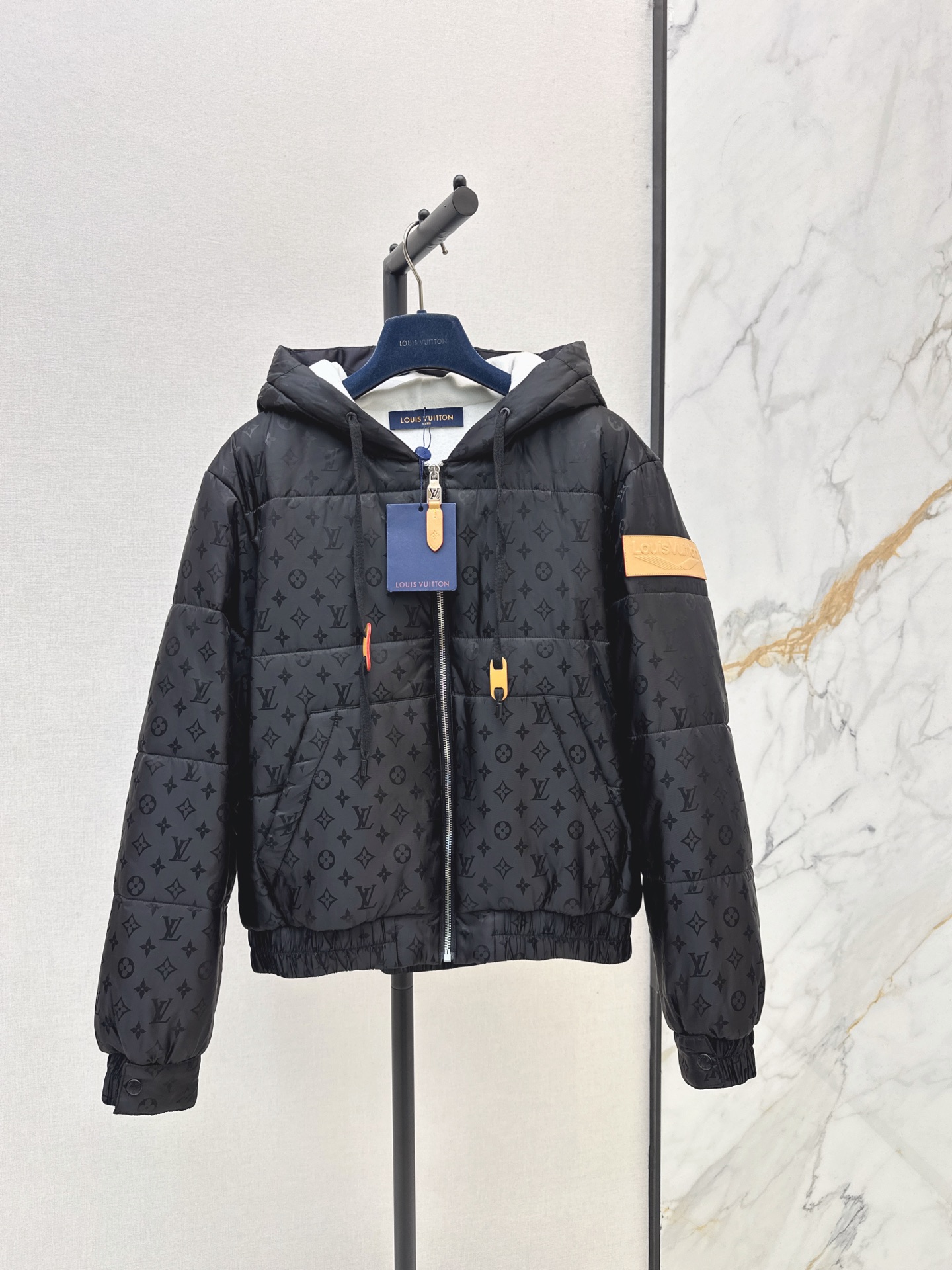 Loui 26fw jacquard hooded padded jacket