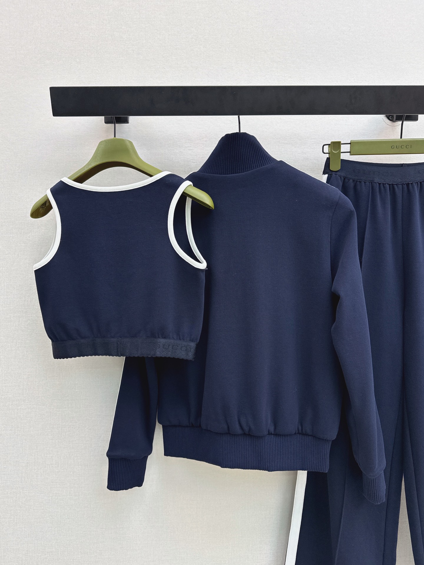 Guc 26fw zipper jacket vest pants sets