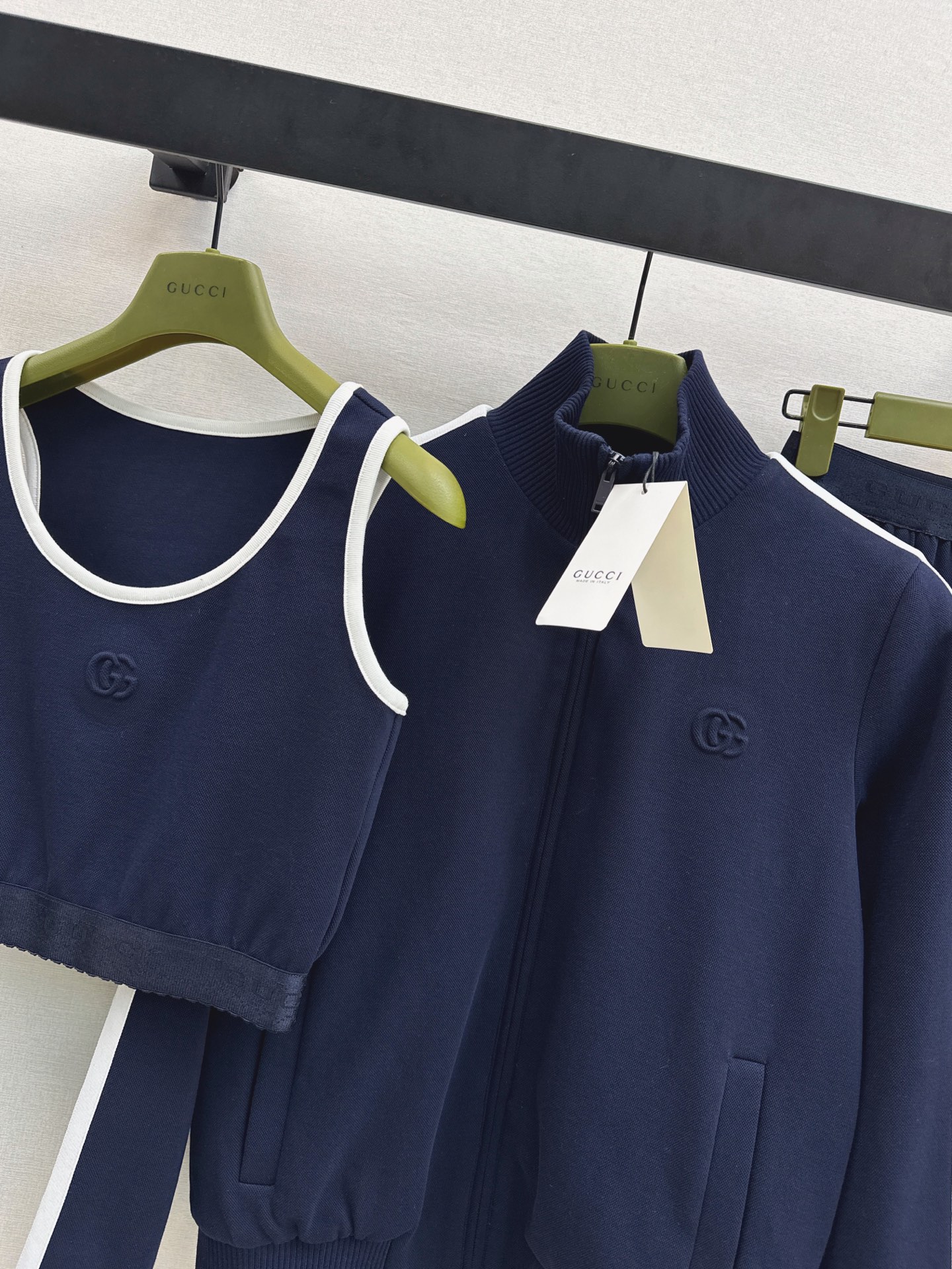 Guc 26fw zipper jacket vest pants sets