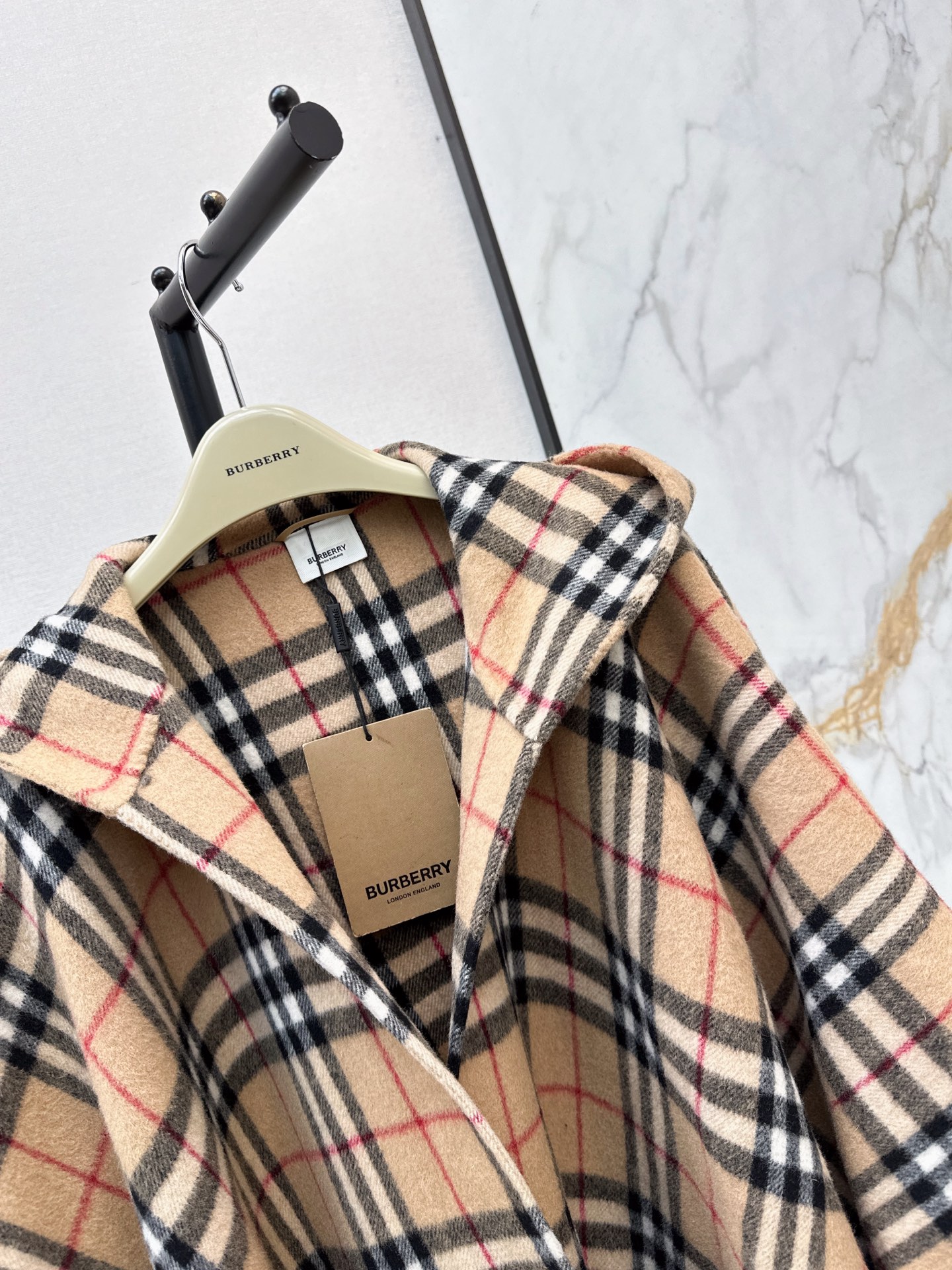 Bur 26fw woolen cape hoode overcoats