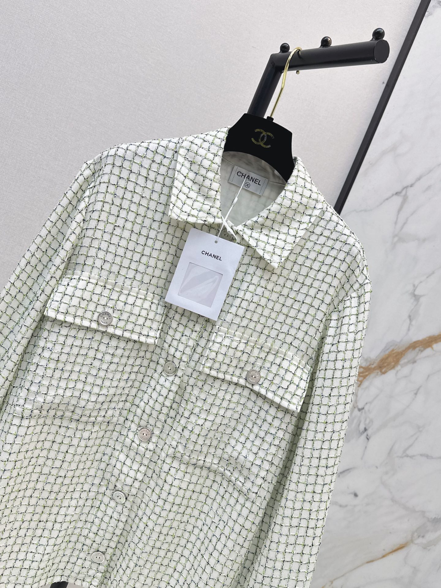 Chan 26fw tweed woven shirt jacket