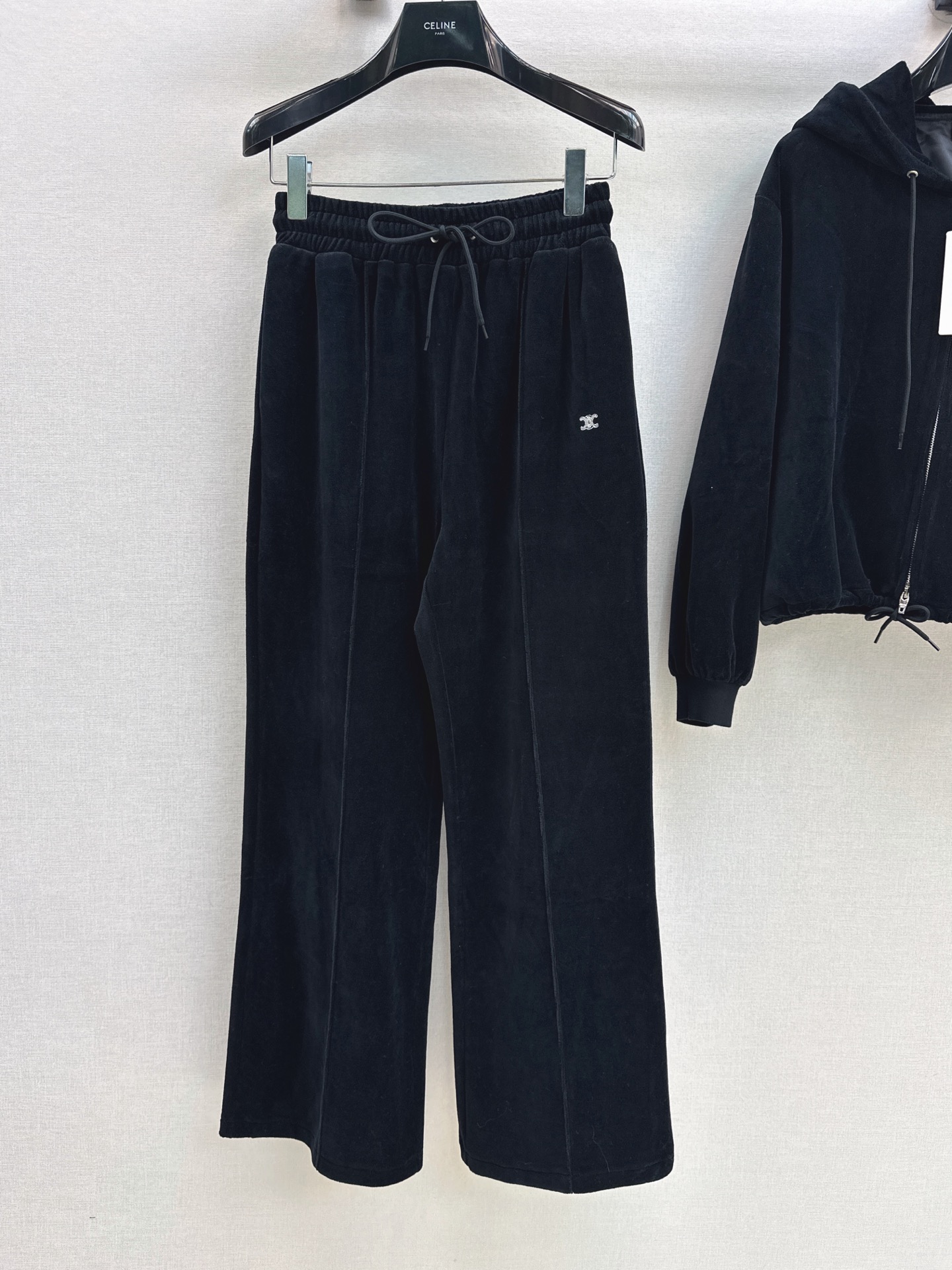 Celi 26fw velvet hooded jacket pants sets