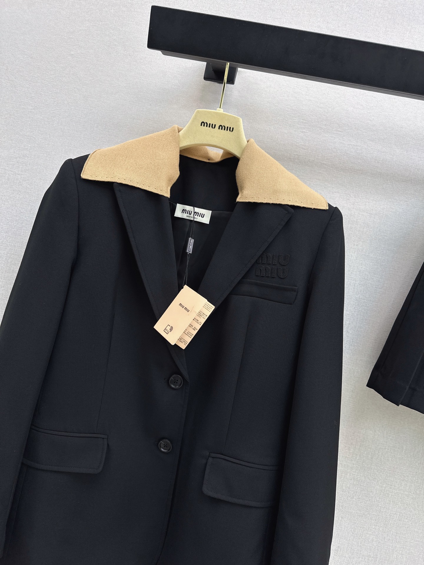 Miu 26fw knit collar blazer