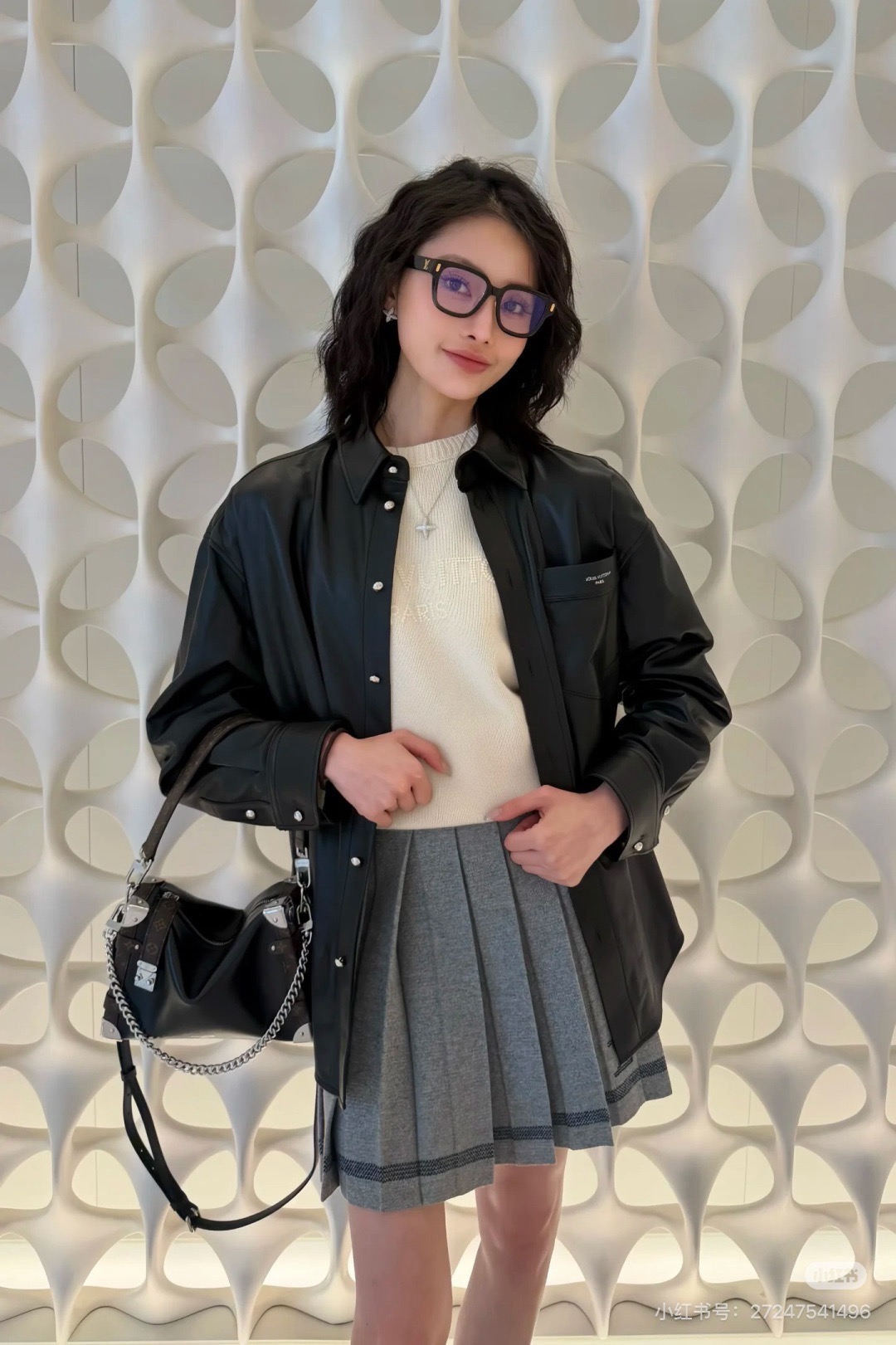 Loui 26fw pu leather shirt jacket