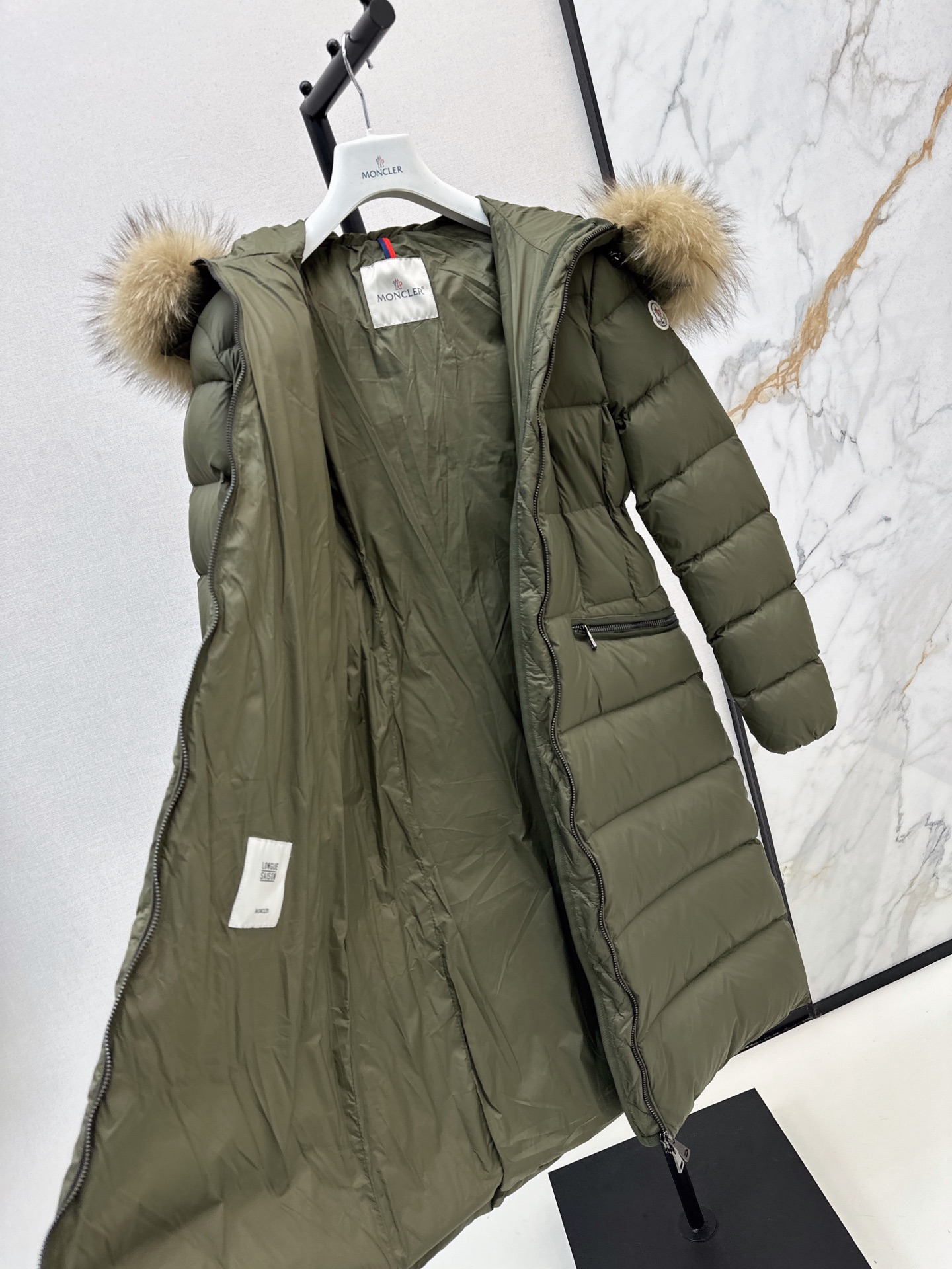 Monc 26fw hooded long down jacket