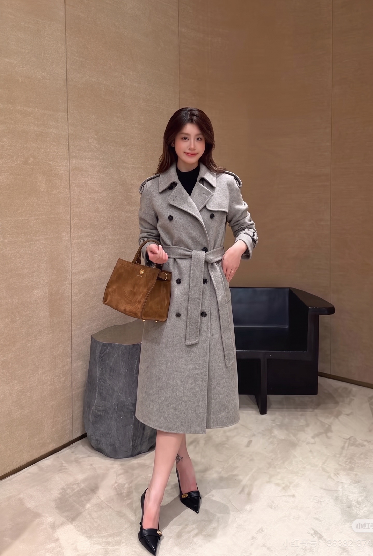 Brun 26fw woolen belted overcoats