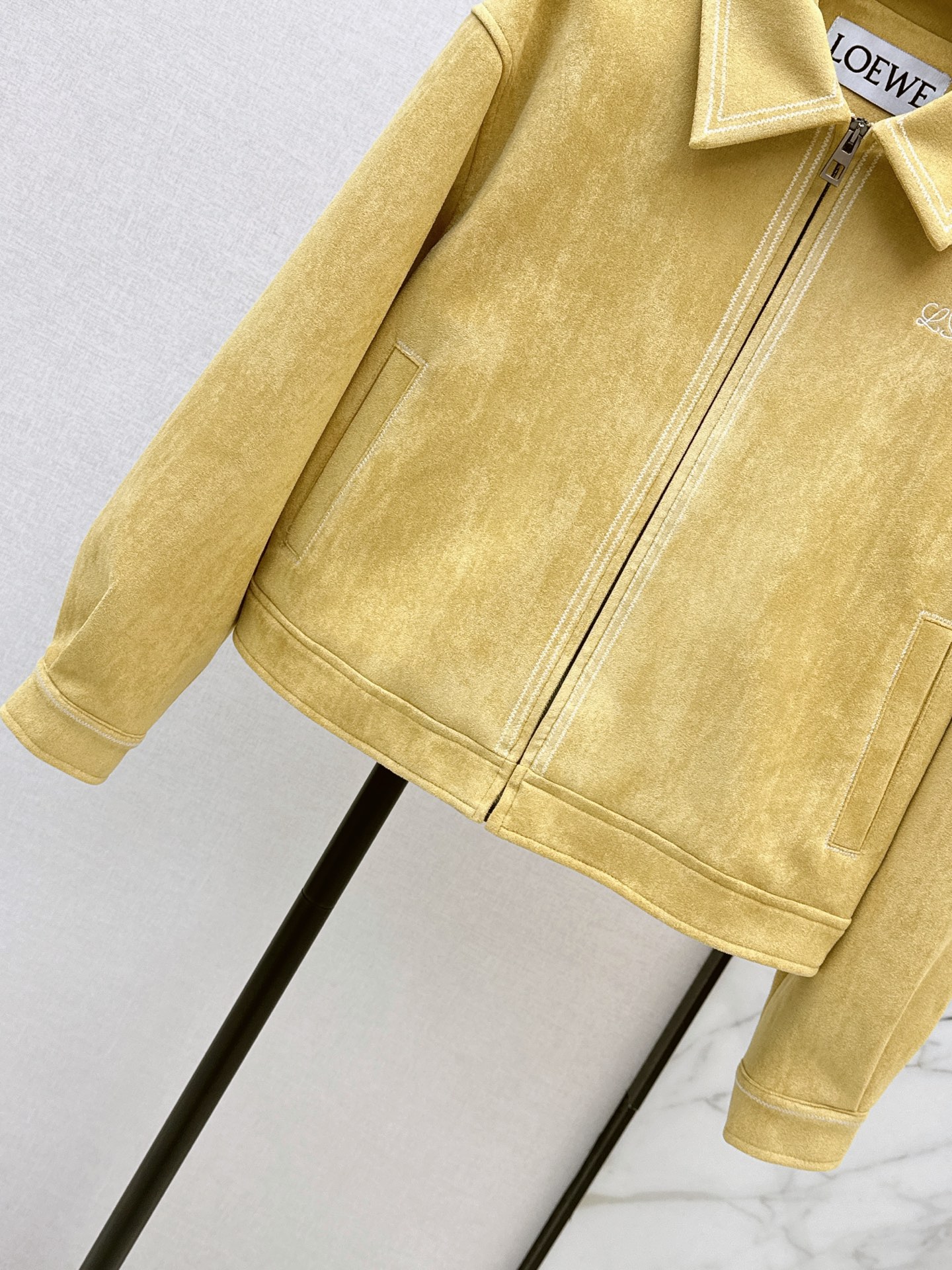 Loe 26fw suede-fleece jacket