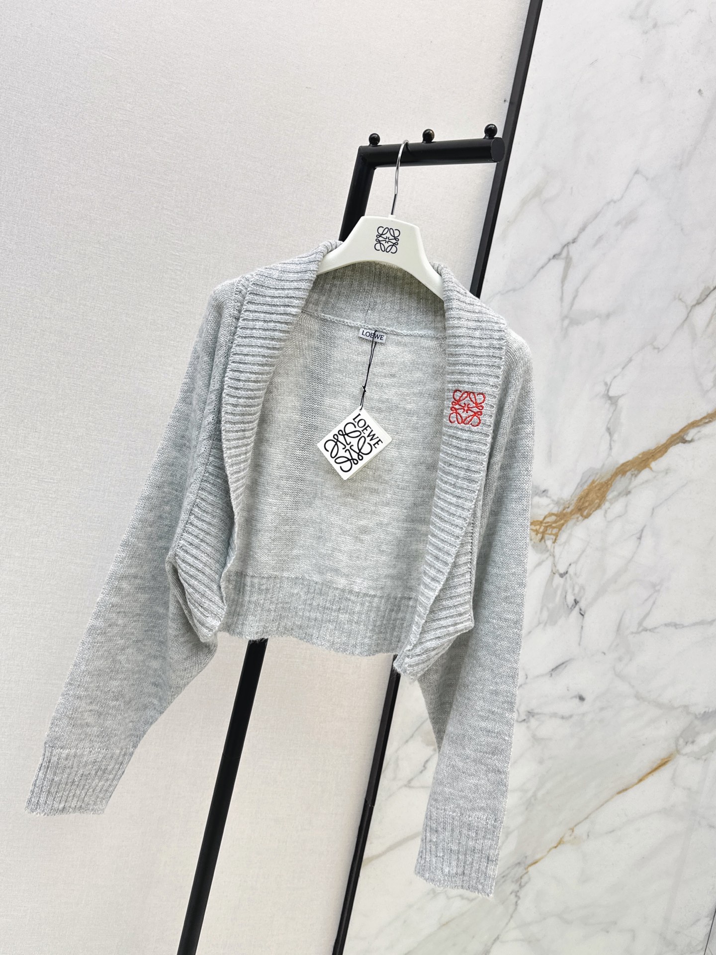 Loe 26fw cropped knit cardigan