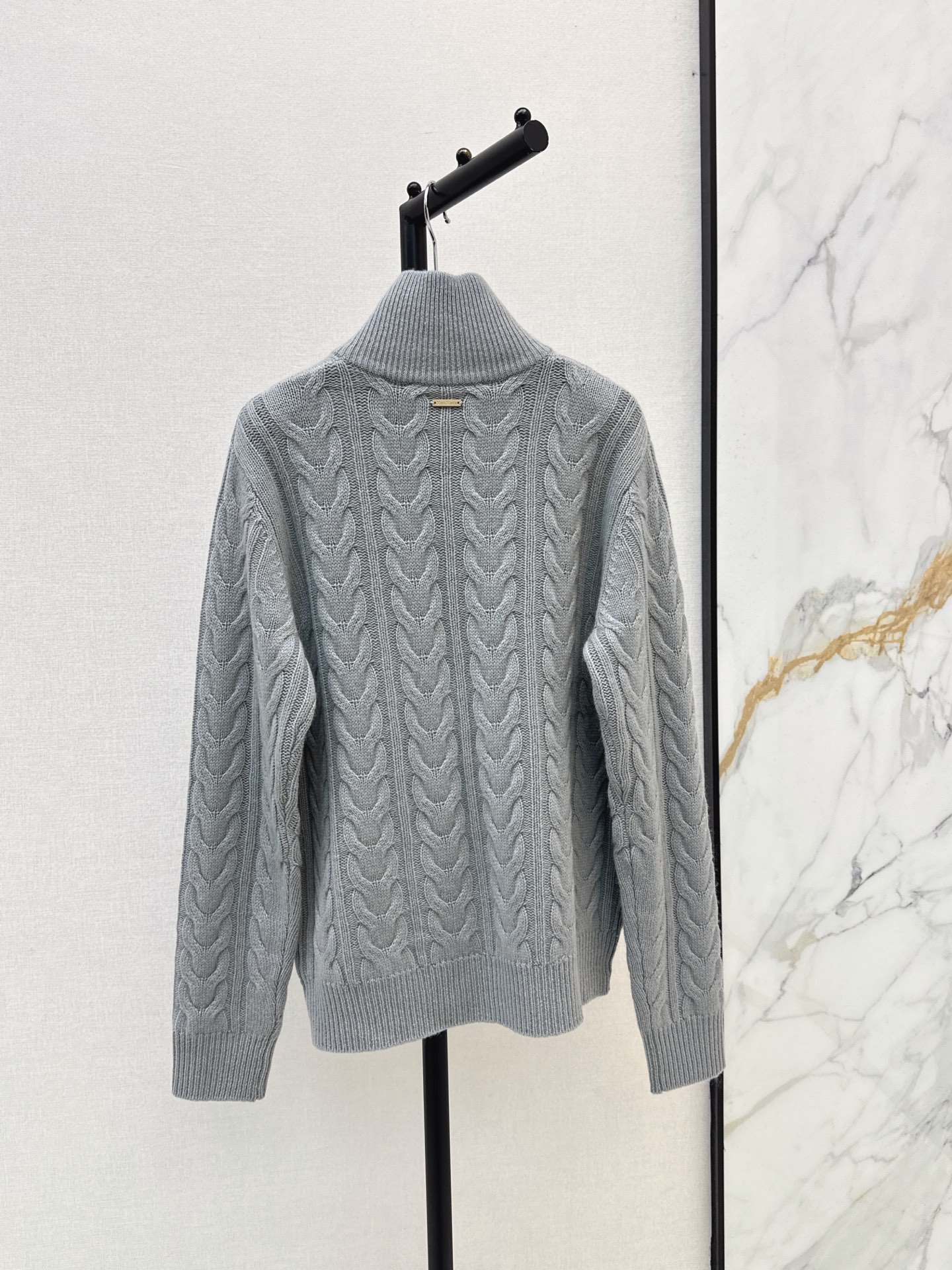 Max 26fw cable half-zip knit sweater