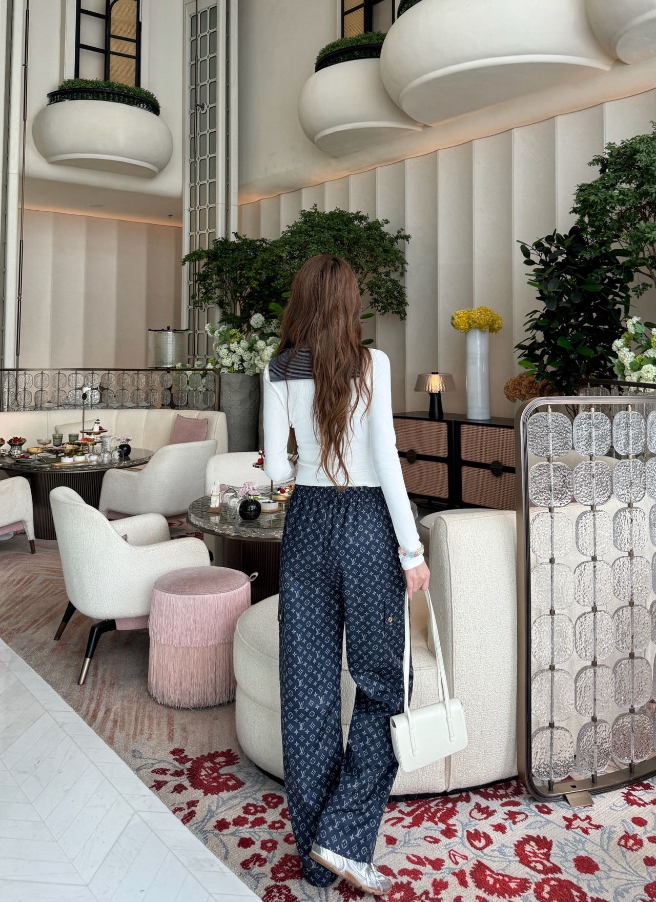 Loui 26fw print wide-leg pants