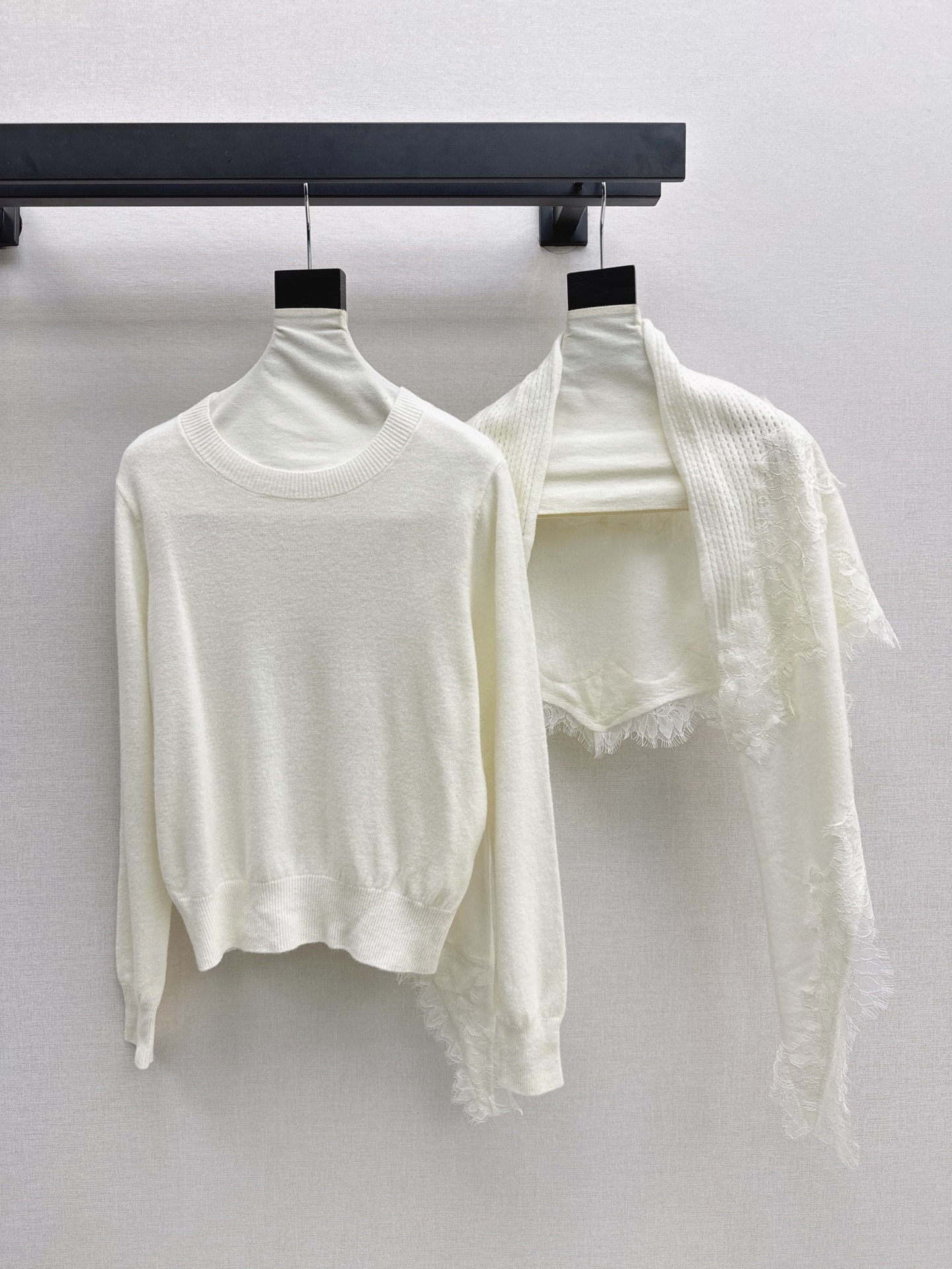 ES 26fw knit lace cape sweater sets