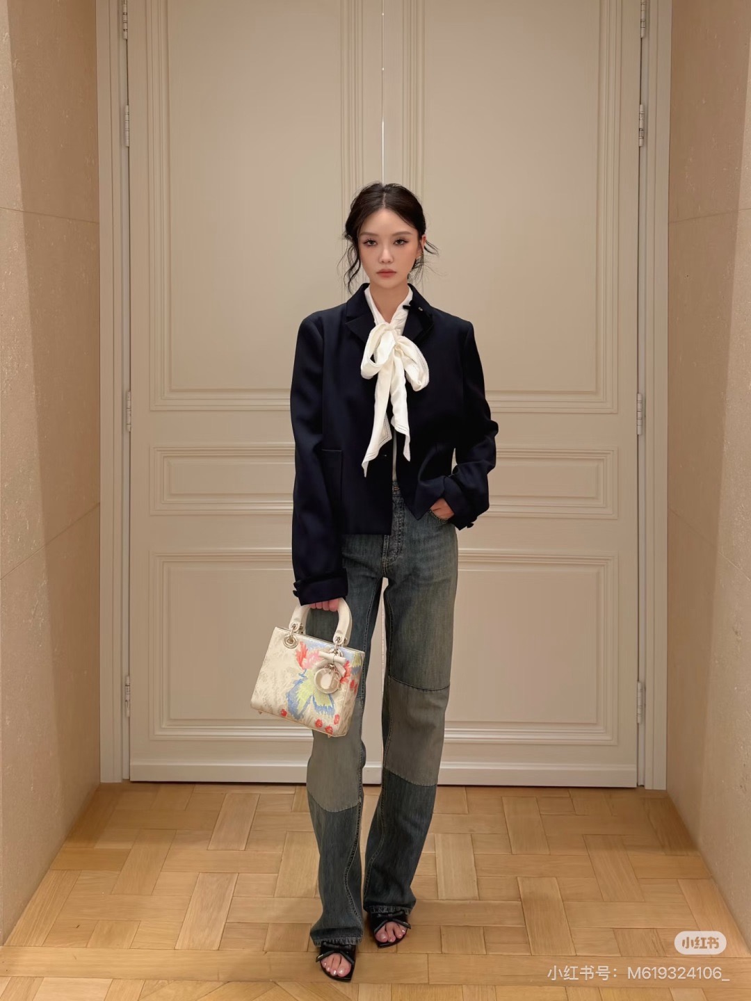 CD 26fw bow cropped jacket