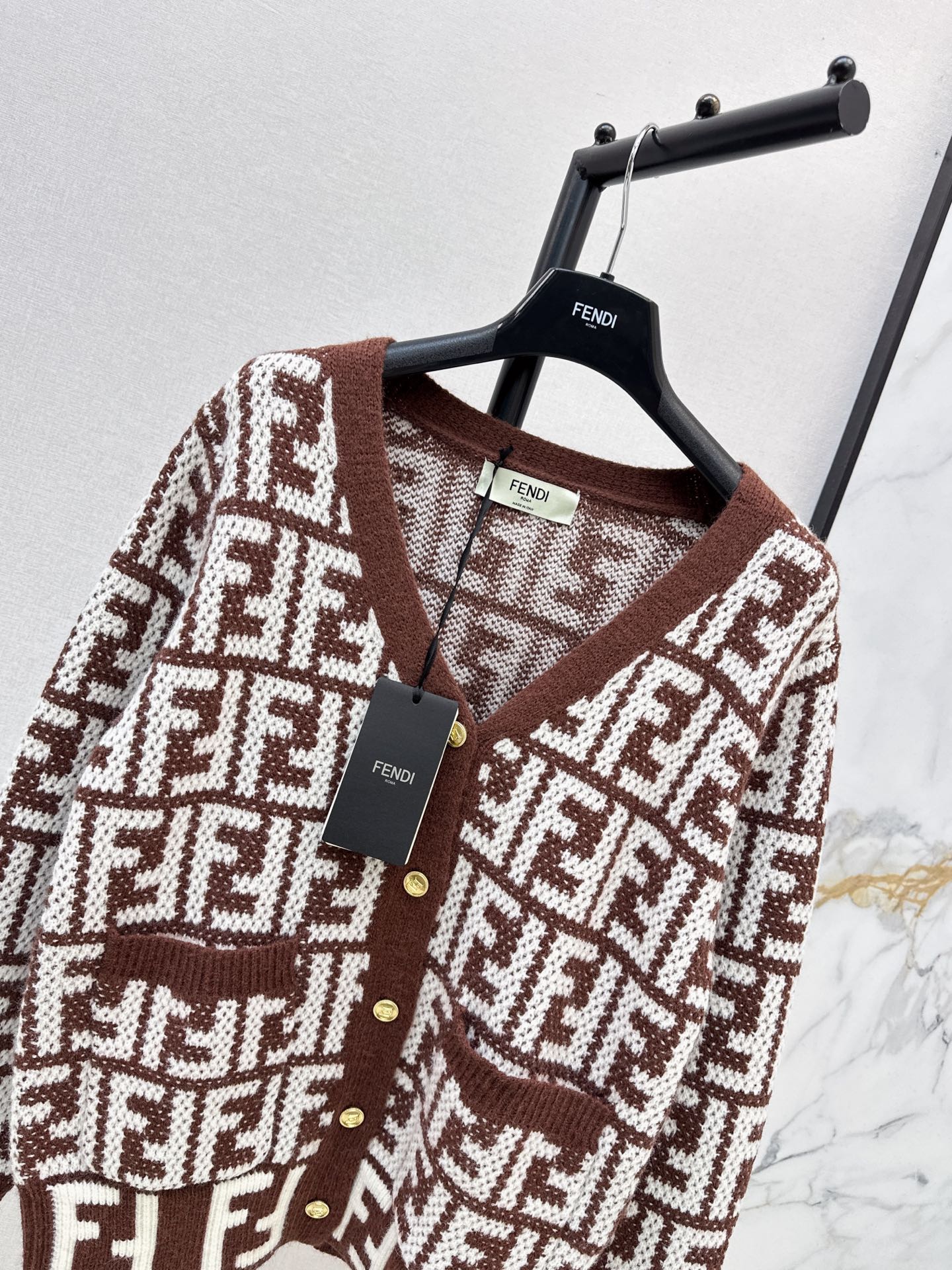 Fen 26fw jacquard cardigan