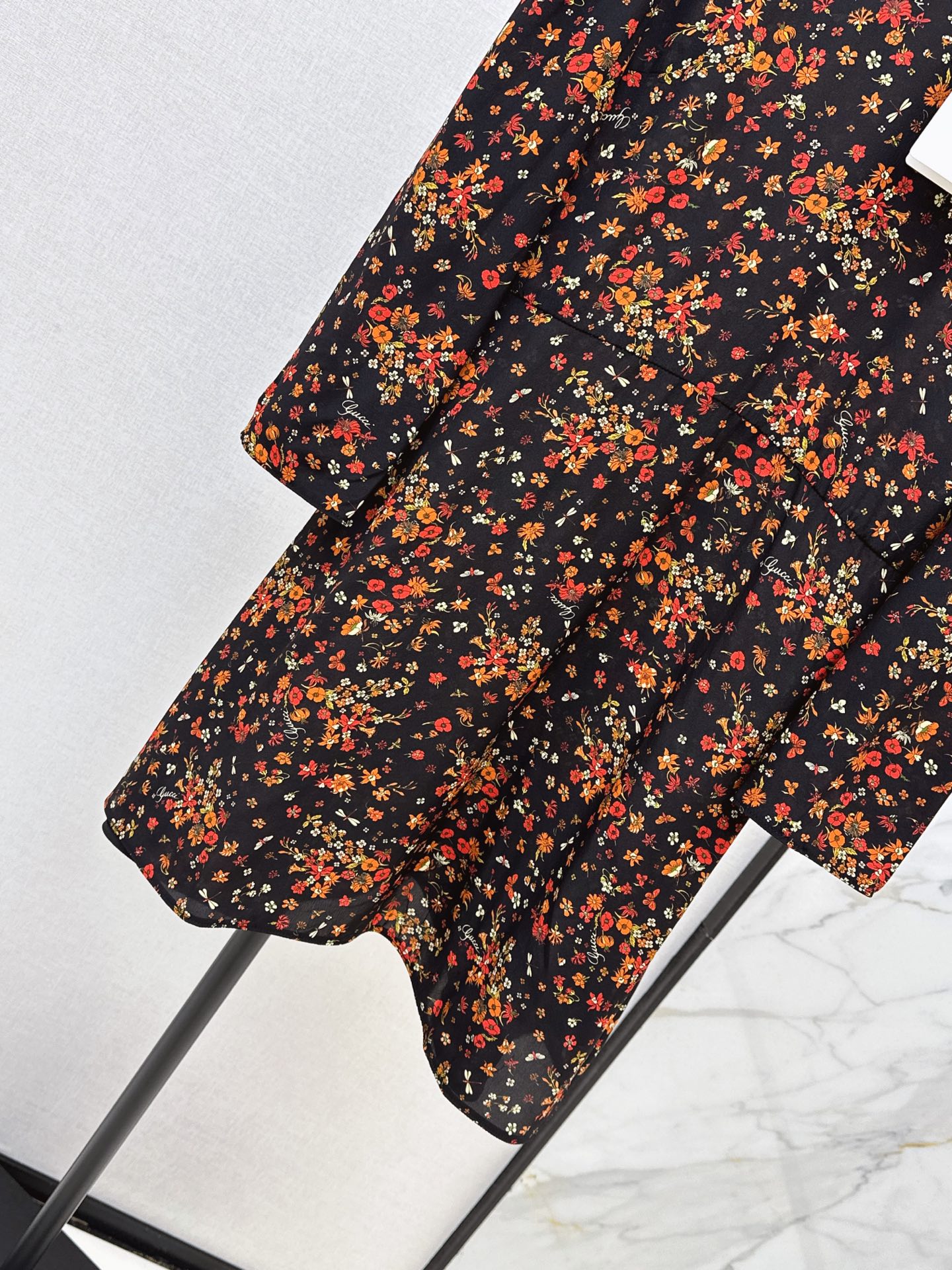 Guc 26fw print silk dress