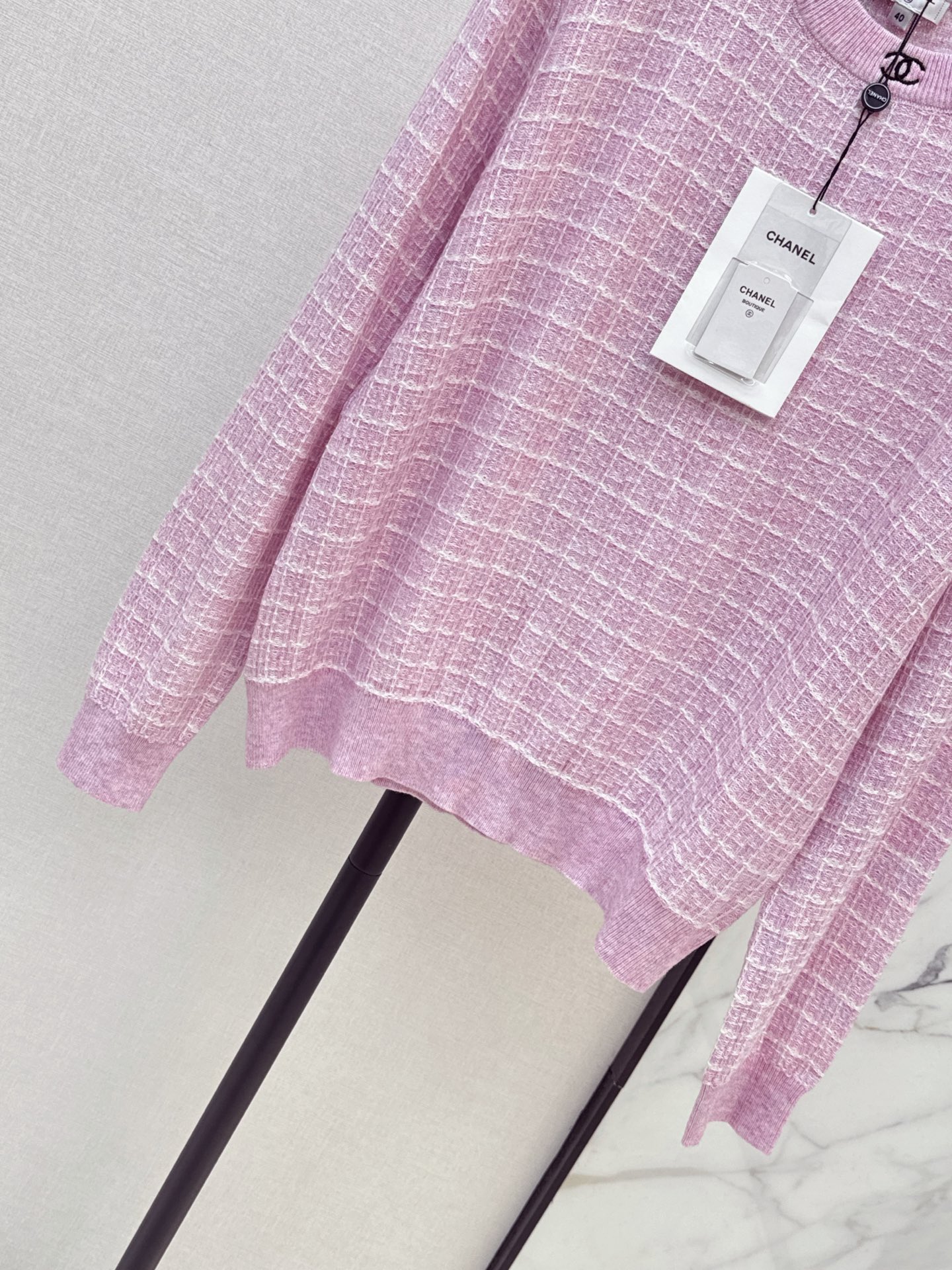 Chan 26fw check jacquard sweater