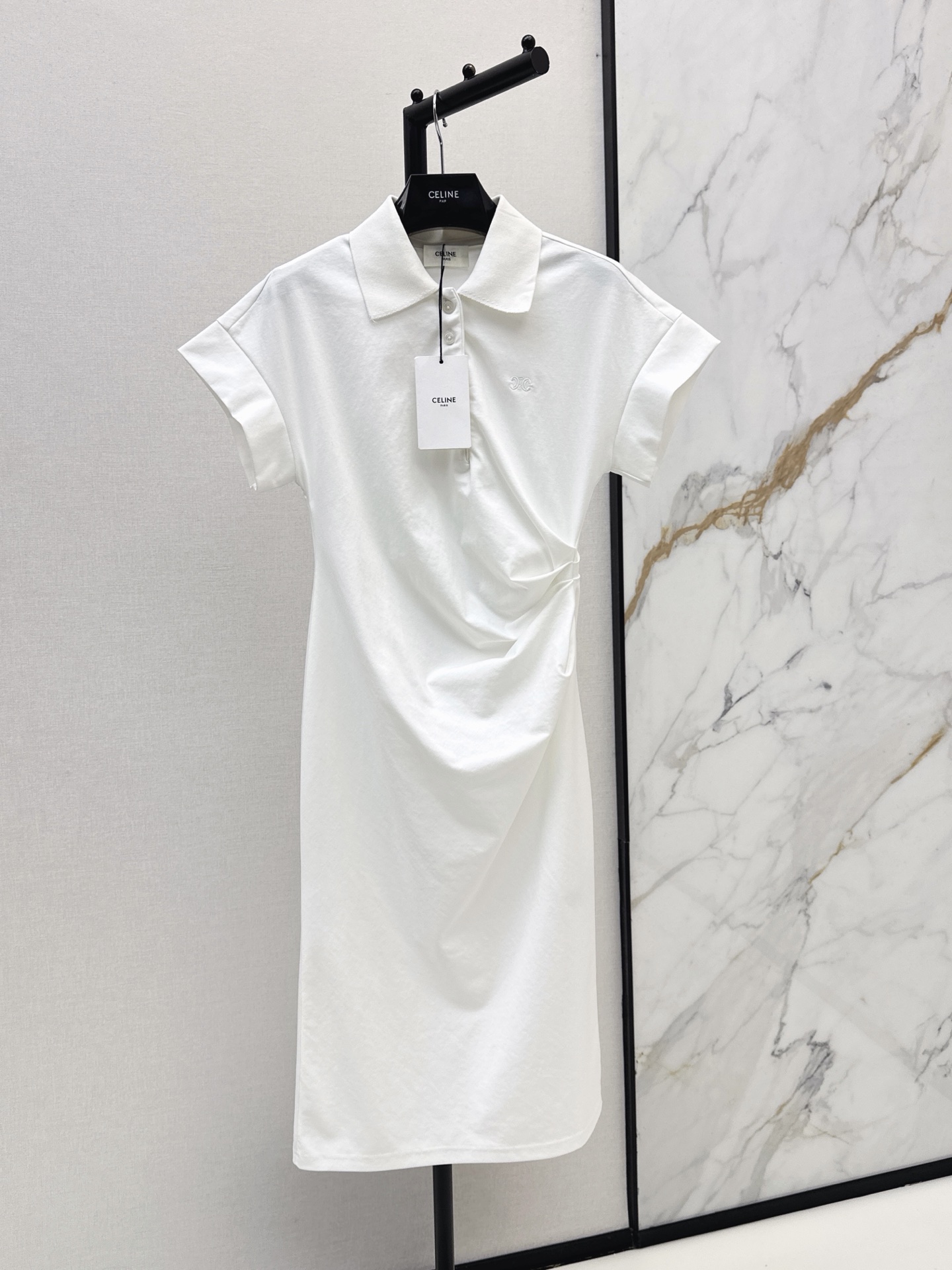 Celi 26ss polo side ruched dress
